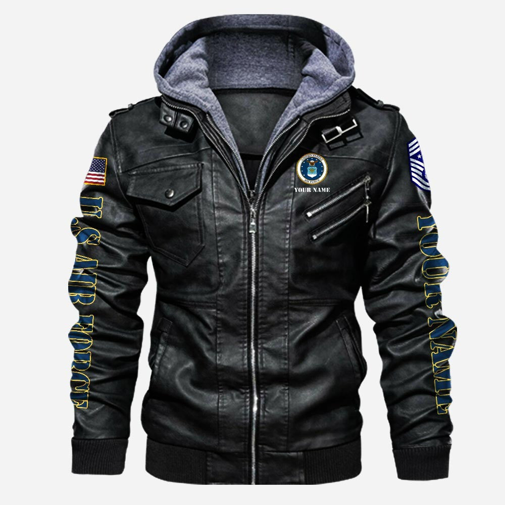 Premium Custom USAF Leather Jacket, Gifts For Air Force Veteran, Gifts On Father's Day, Veterans Day.