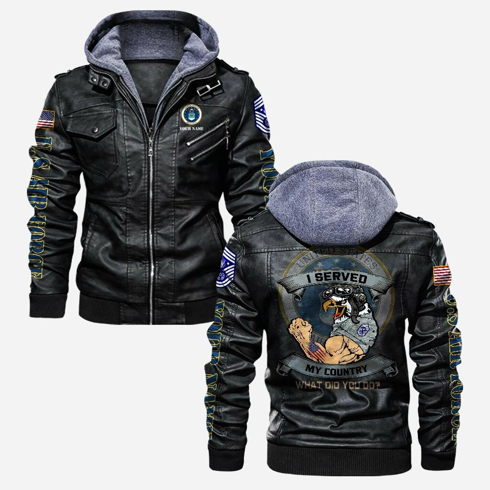 Premium Custom USAF Leather Jacket, Gifts For Air Force Veteran, Gifts On Father's Day, Veterans Day.