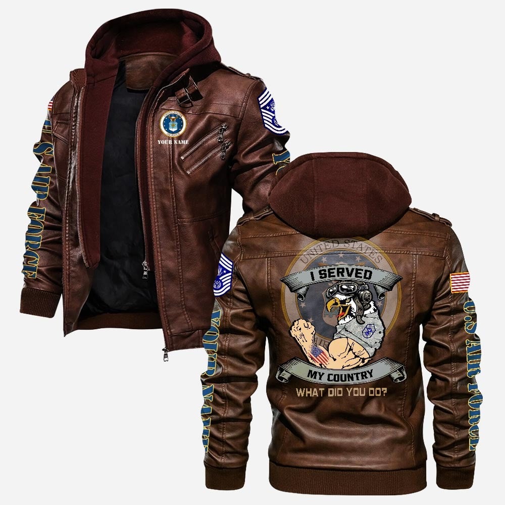 Premium Custom USAF Leather Jacket, Gifts For Air Force Veteran, Gifts On Father's Day, Veterans Day.