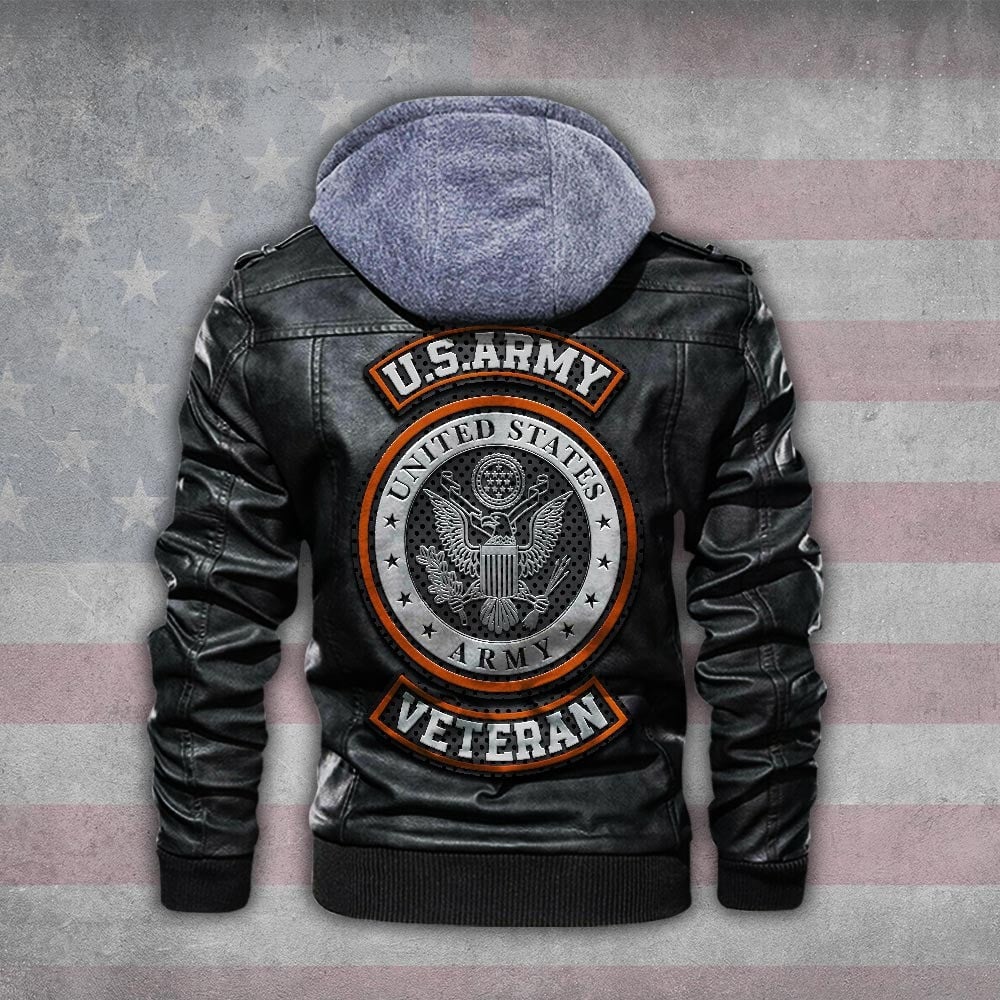 Premium Custom US Army Leather Jacket, Gifts For Army Veteran, Gifts On Father's Day, Veterans Day.