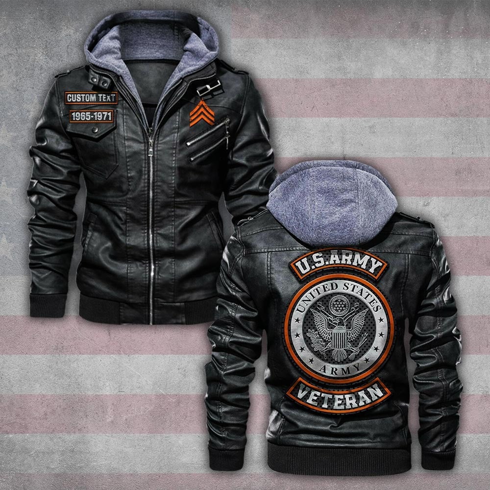 Premium Custom US Army Leather Jacket, Gifts For Army Veteran, Gifts On Father's Day, Veterans Day.