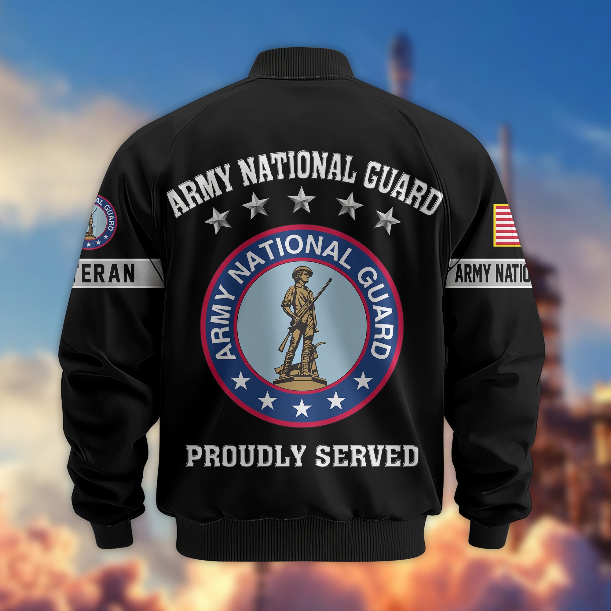 Premium US Veterans Bomber Jacket, Gifts For US Veterans, Gifts On Father's Day, Veterans Day.