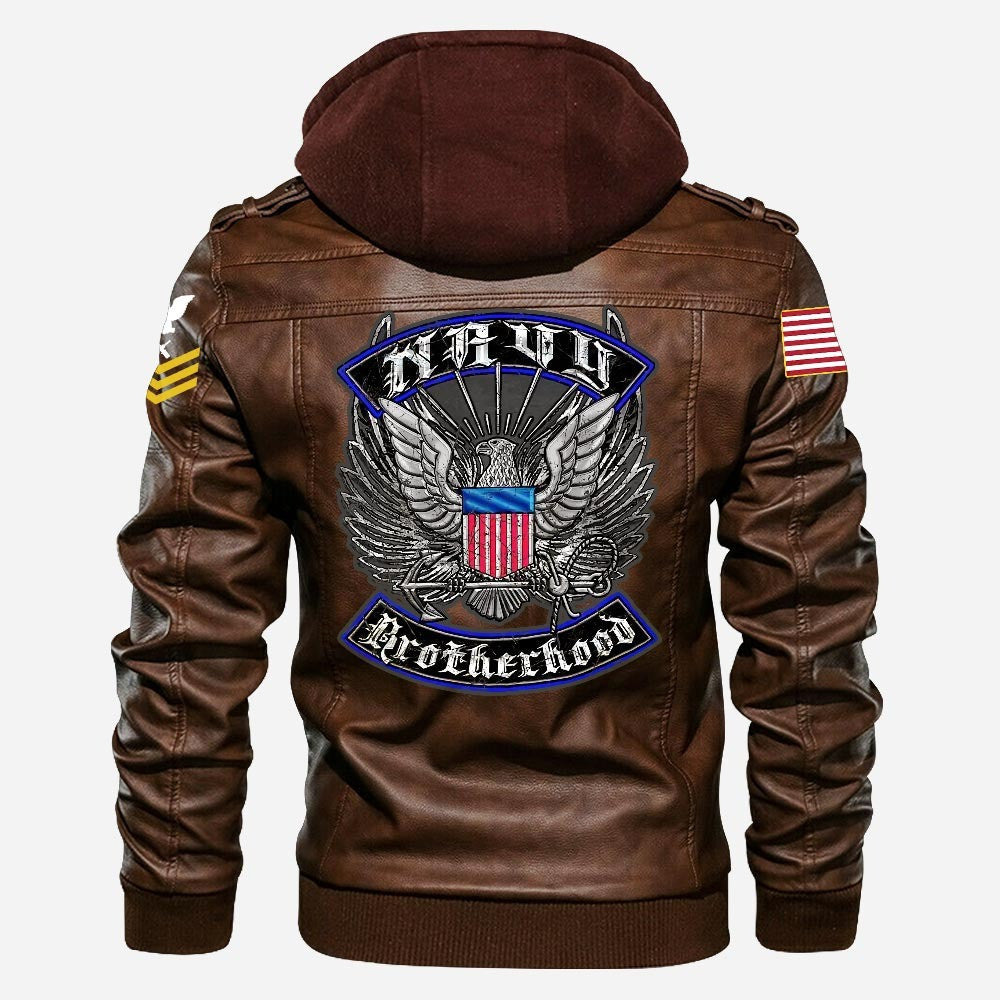 Premium Custom US Navy Leather Jacket, Gifts For Navy Veteran, Gifts On Father's Day, Veterans Day.