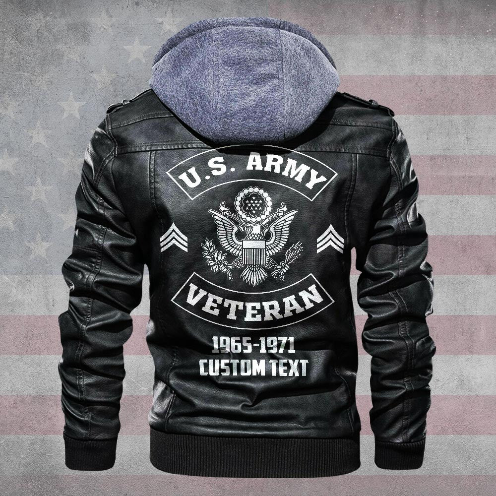 Premium Custom US Army Leather Jacket, Gifts For Army Veteran, Gifts On Father's Day, Veterans Day.