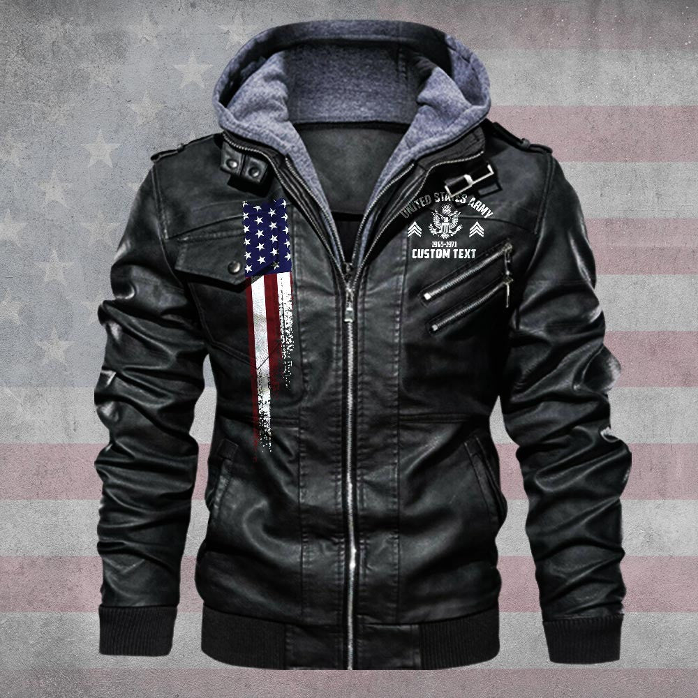 Premium Custom US Army Leather Jacket, Gifts For Army Veteran, Gifts On Father's Day, Veterans Day.