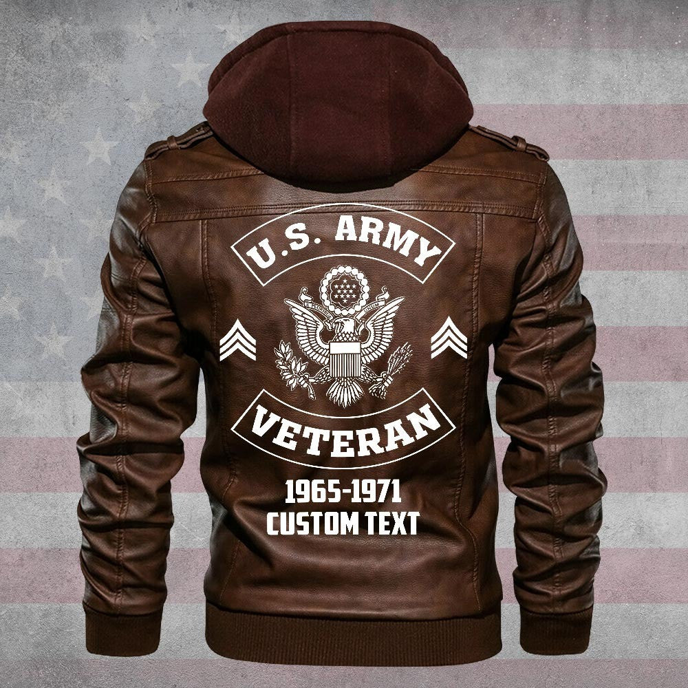 Premium Custom US Army Leather Jacket, Gifts For Army Veteran, Gifts On Father's Day, Veterans Day.