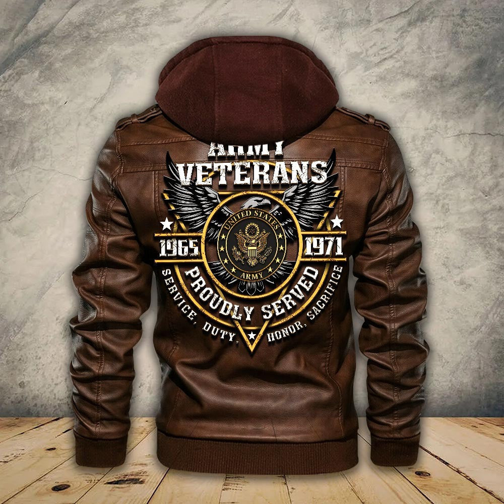 Premium Custom US Army Leather Jacket, Gifts For Army Veteran, Gifts On Father's Day, Veterans Day.