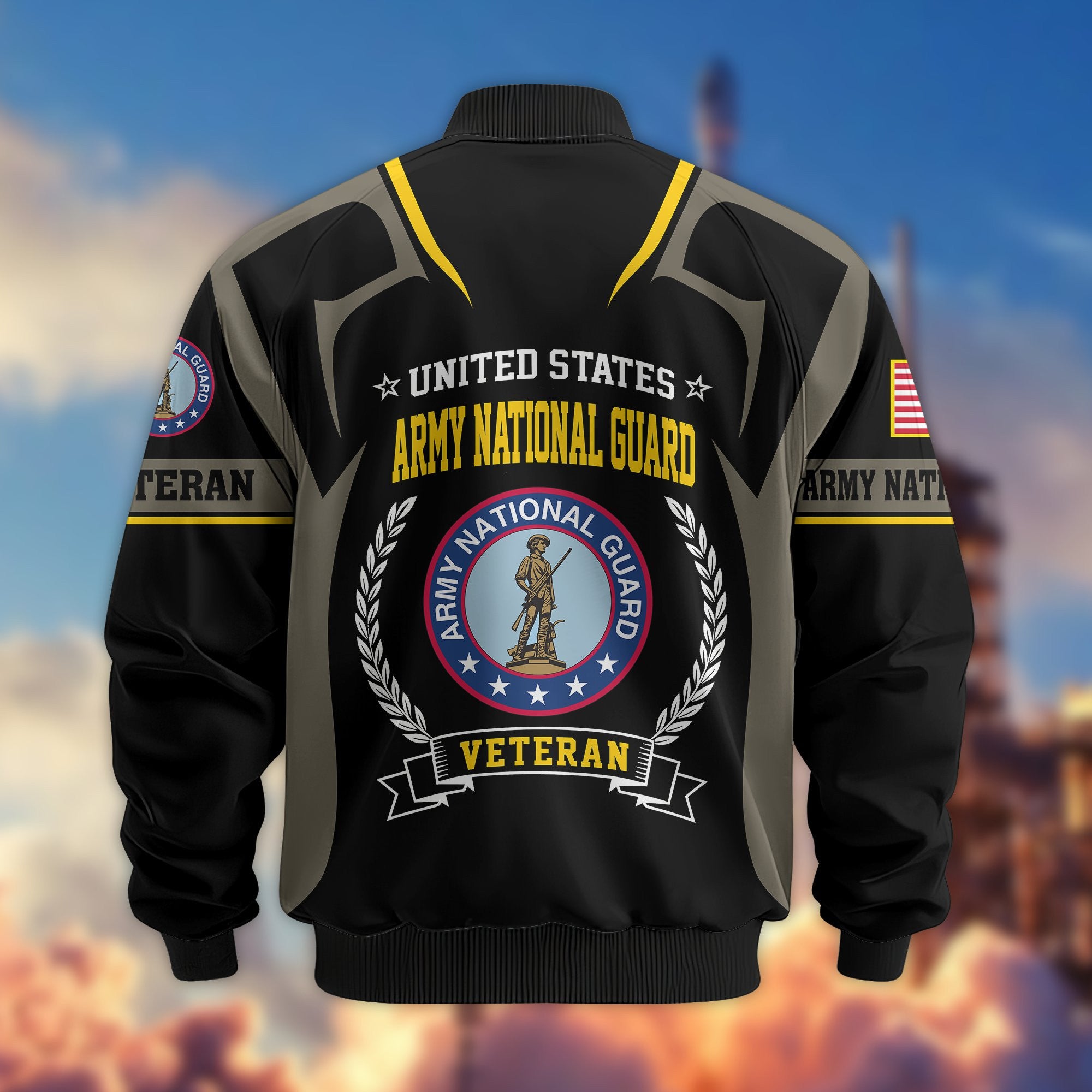 Premium US Veterans Bomber Jacket, Gifts For US Veterans, Gifts On Father's Day, Veterans Day.