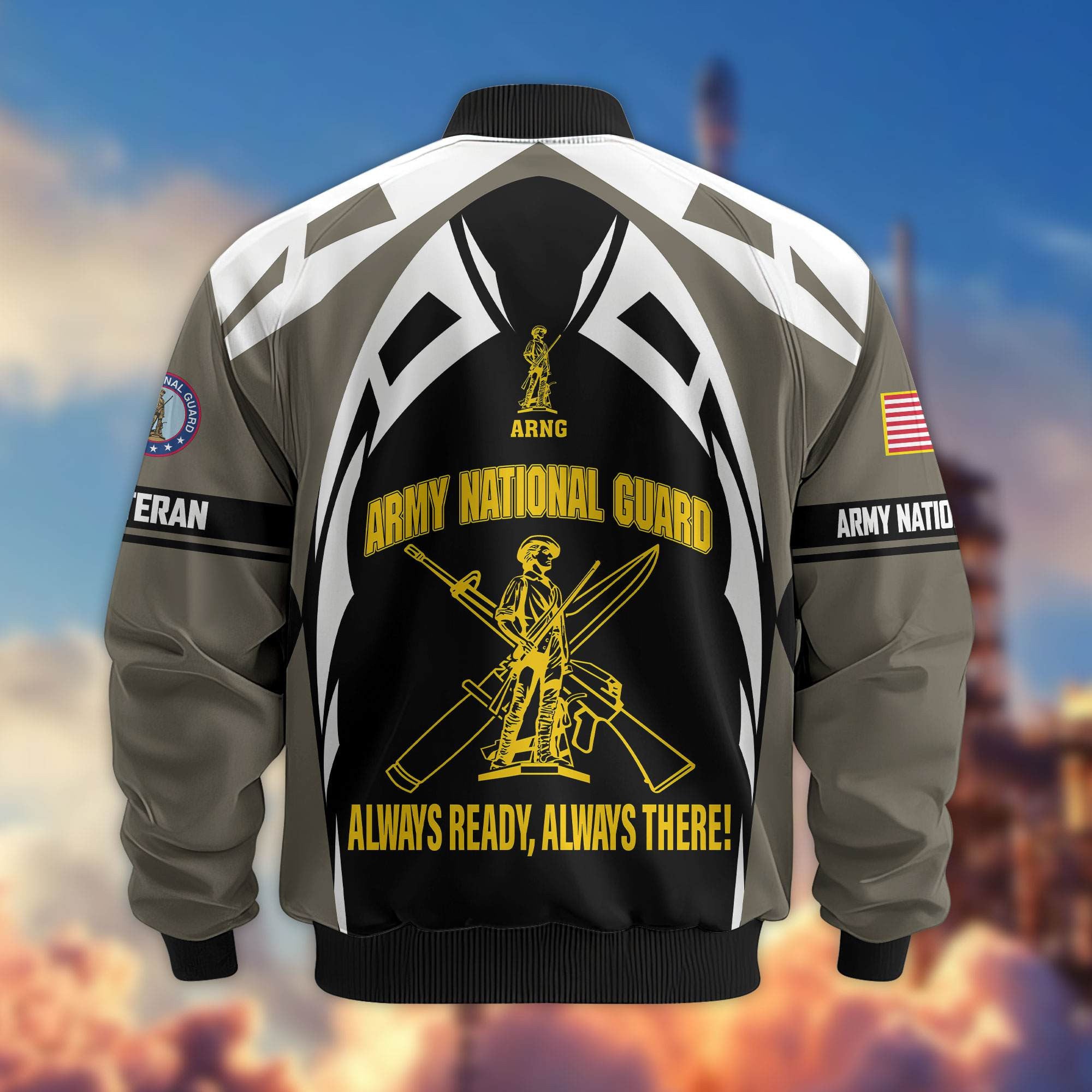 Premium US Veterans Bomber Jacket, Gifts For US Veterans, Gifts On Father's Day, Veterans Day.