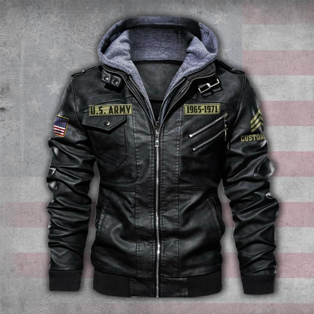 Premium Custom US Army Leather Jacket, Gifts For Army Veteran, Gifts On Father's Day, Veterans Day.