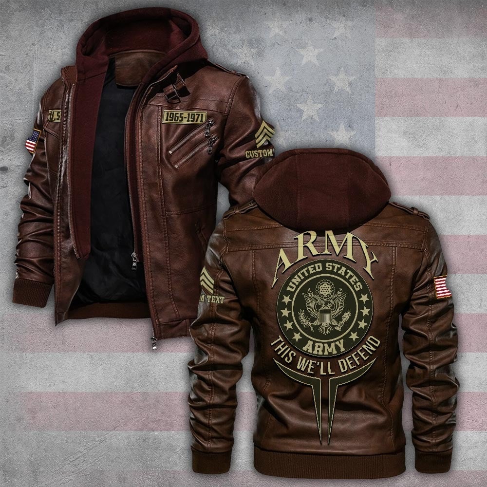 Premium Custom US Army Leather Jacket, Gifts For Army Veteran, Gifts On Father's Day, Veterans Day.