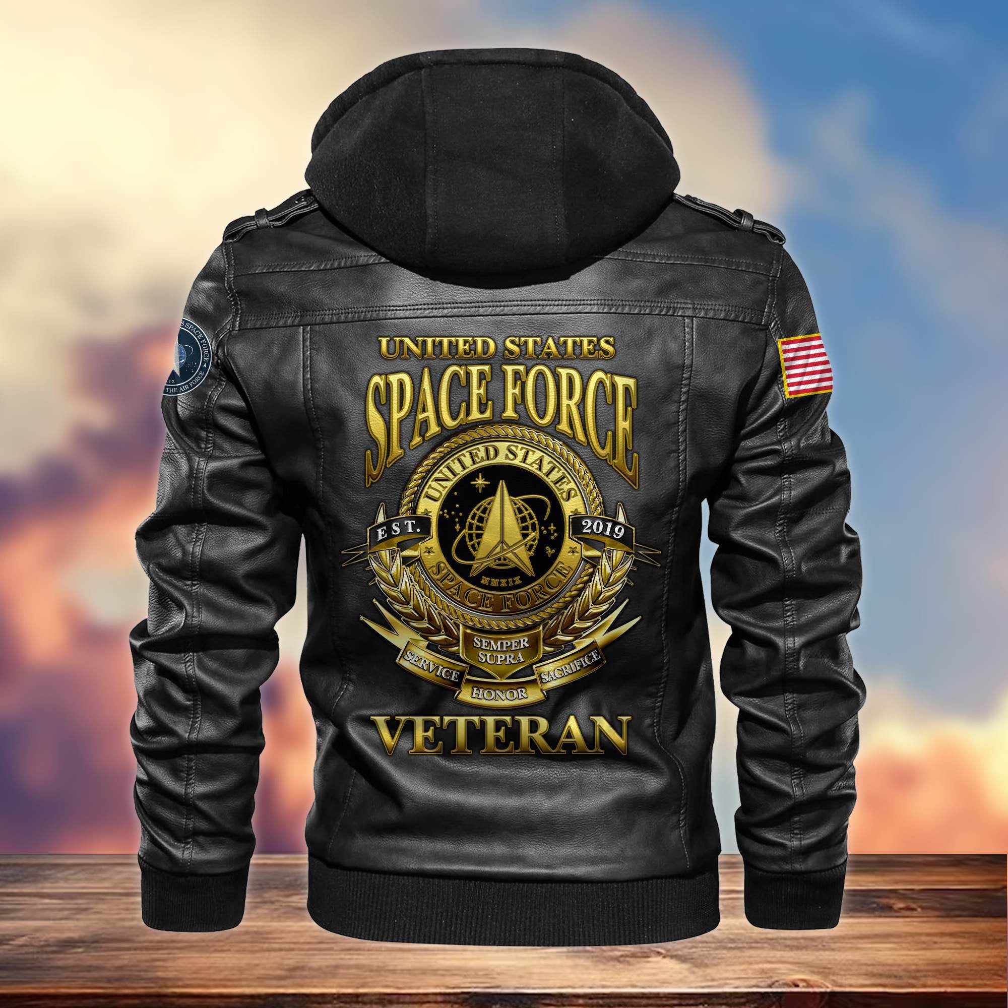 Premium US Veterans Leather Jacket, Gifts For US Veterans, Gifts For US Veterans, Gifts On Father's Day, Veterans Day