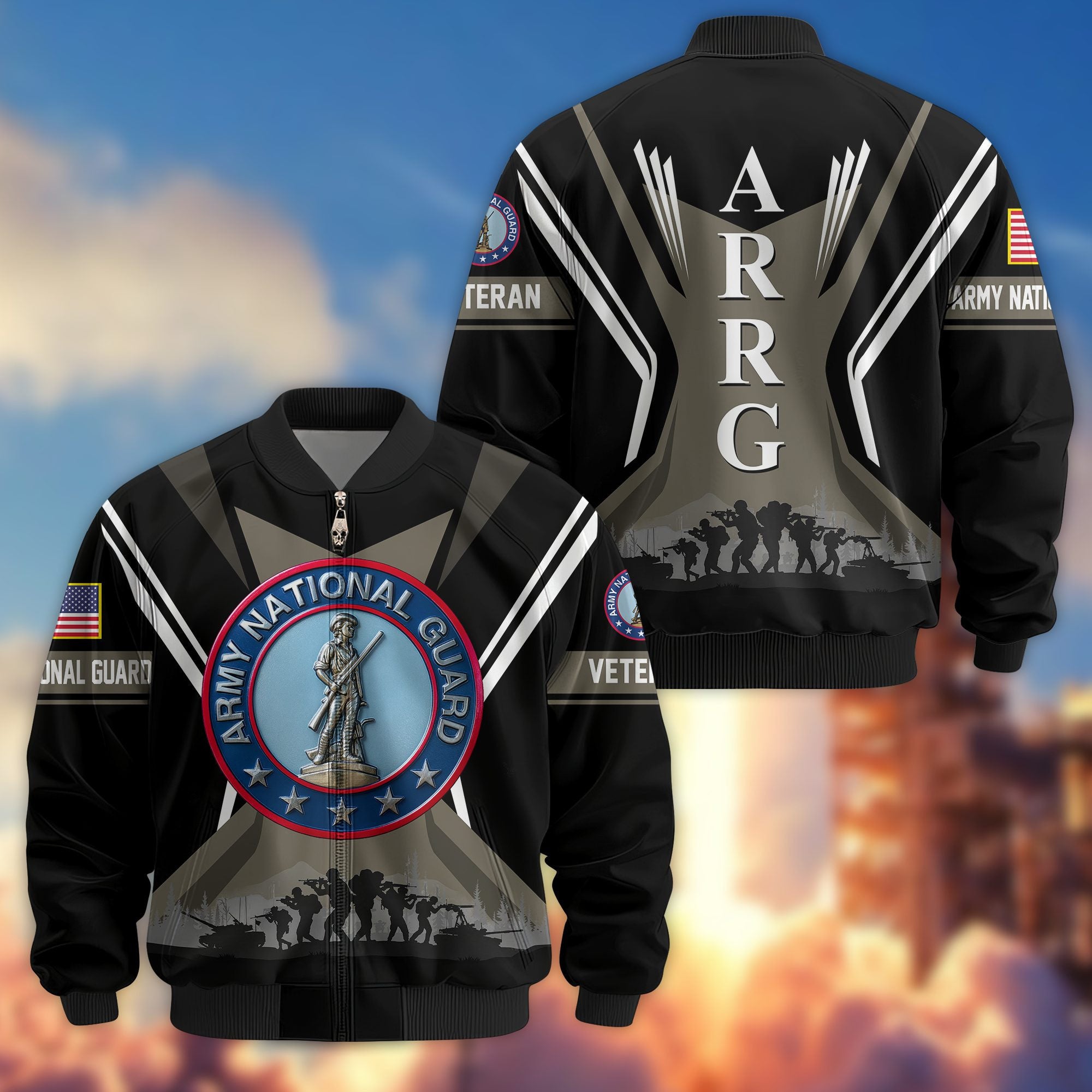 Premium US Veterans Bomber Jacket, Gifts For US Veterans, Gifts On Father's Day, Veterans Day.