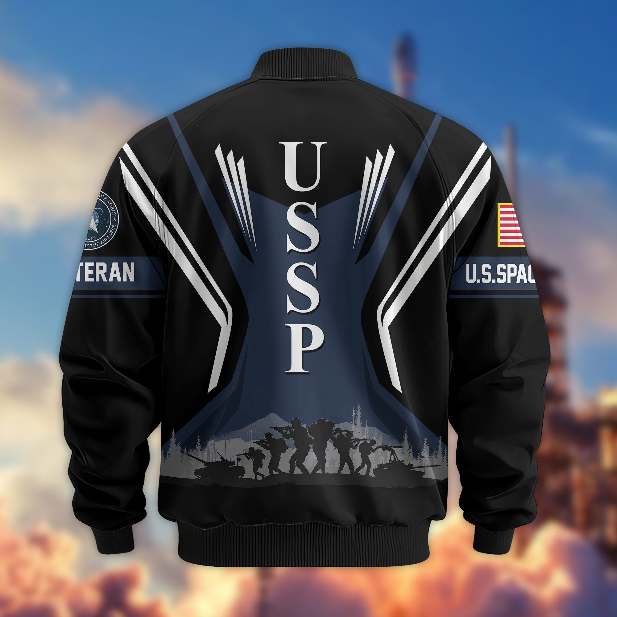 Premium US Veterans Bomber Jacket, Gifts For US Veterans, Gifts On Father's Day, Veterans Day.