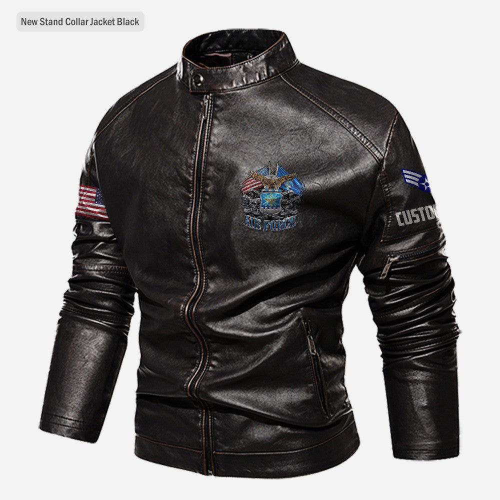 Premium Personalized USAF Veteran Leather Jacket, Gifts For Air Force Veteran, Gifts On Father's Day, Veterans Day.