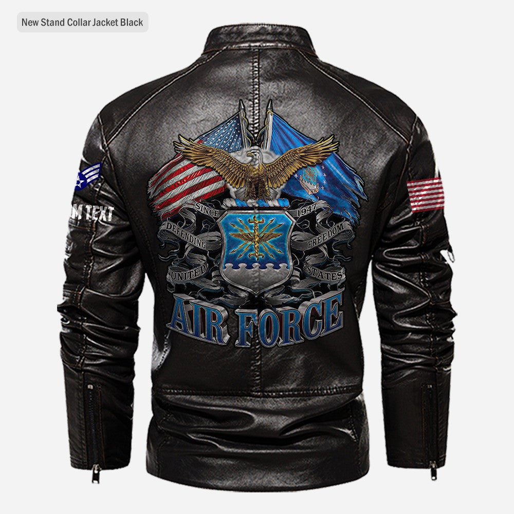 Premium Personalized USAF Veteran Leather Jacket, Gifts For Air Force Veteran, Gifts On Father's Day, Veterans Day.