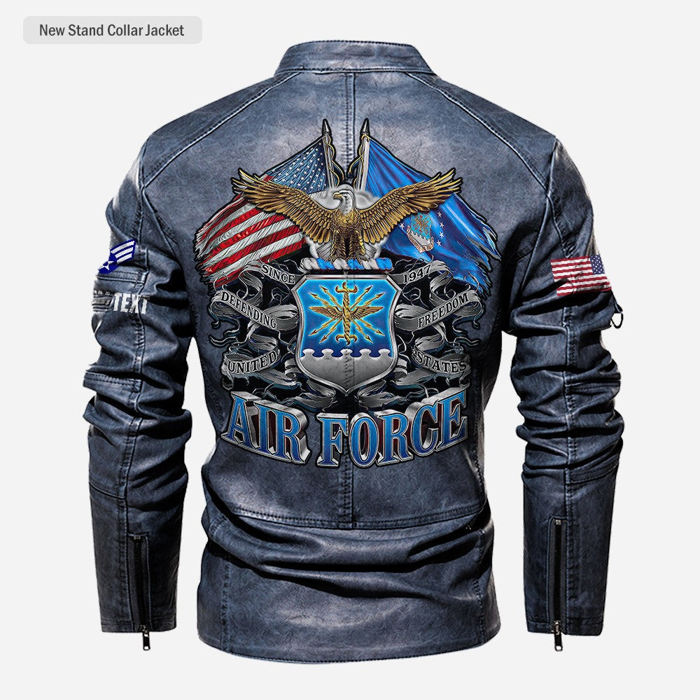 Premium Personalized USAF Veteran Leather Jacket, Gifts For Air Force Veteran, Gifts On Father's Day, Veterans Day.