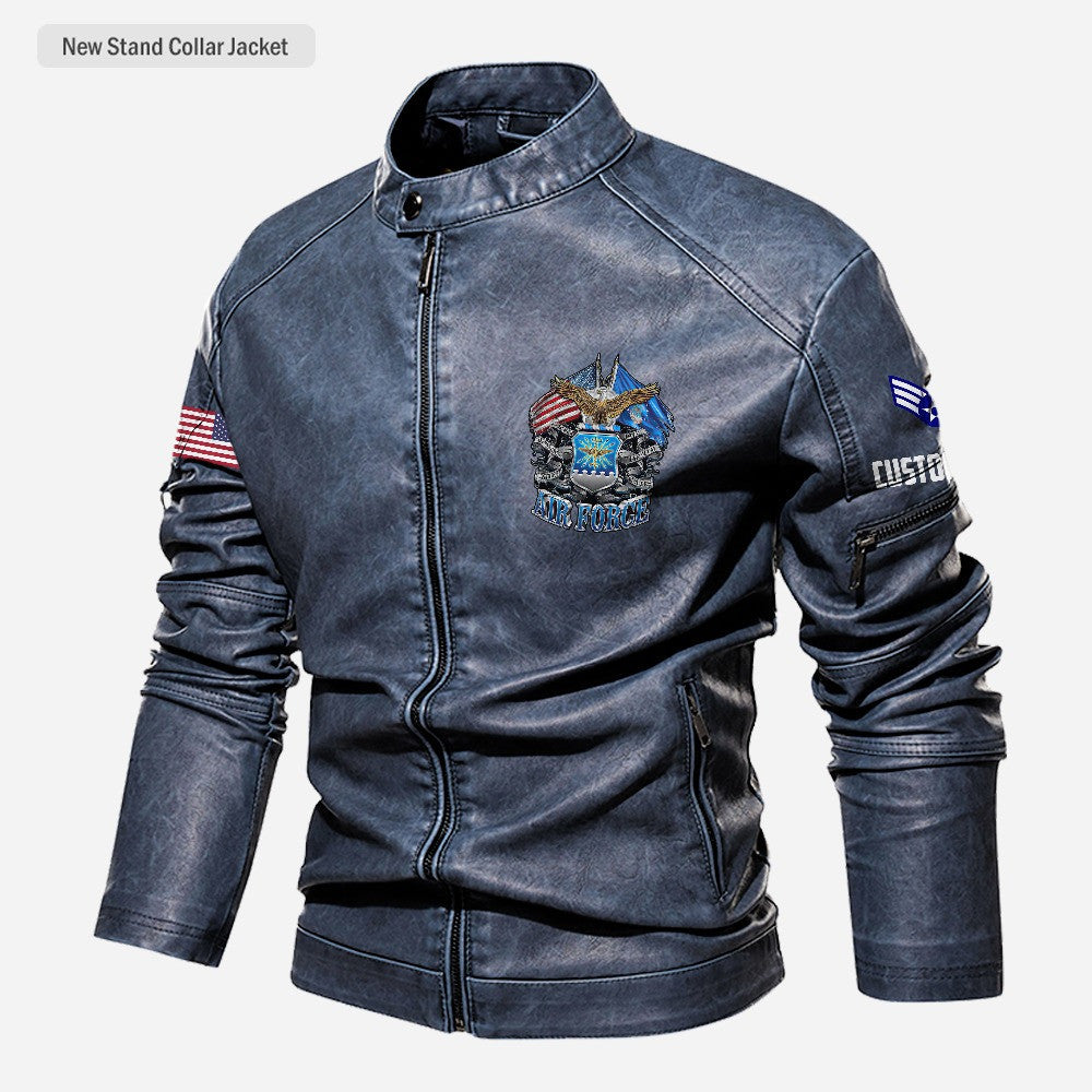 Premium Personalized USAF Veteran Leather Jacket, Gifts For Air Force Veteran, Gifts On Father's Day, Veterans Day.