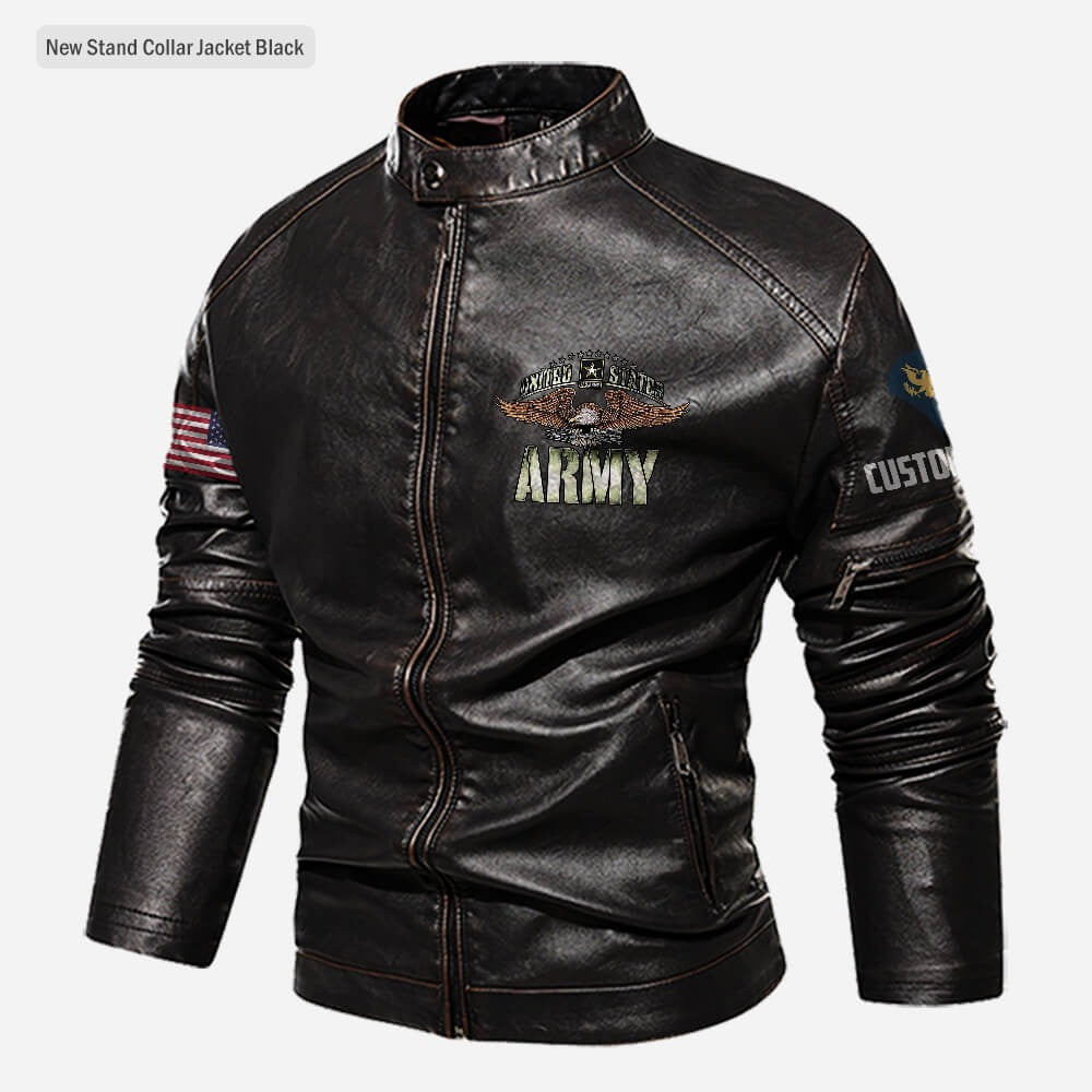 Premium Personalized US Army Veteran Leather Jacket, Gifts For Army Veteran, Gifts On Father's Day, Veterans Day.