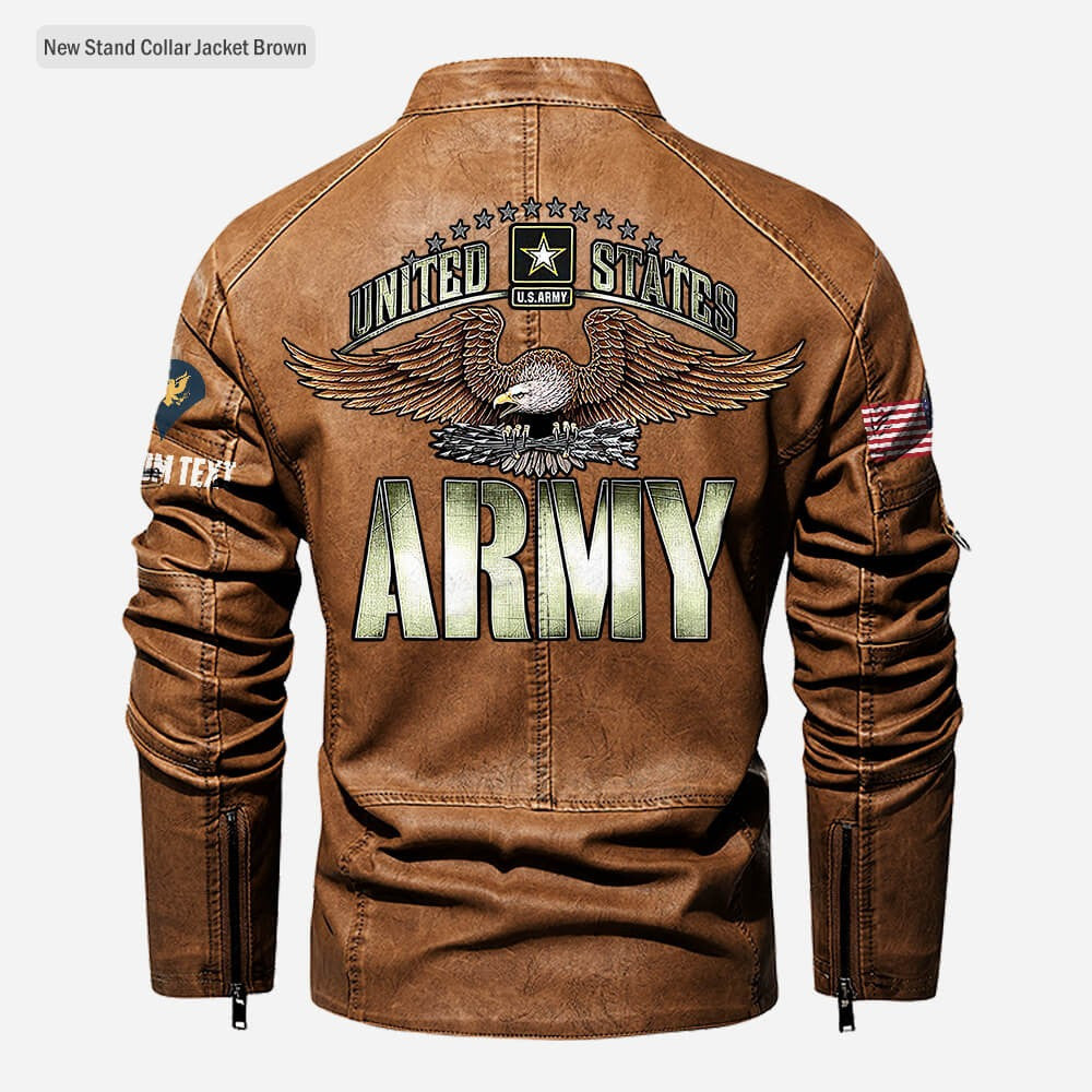Premium Personalized US Army Veteran Leather Jacket, Gifts For Army Veteran, Gifts On Father's Day, Veterans Day.