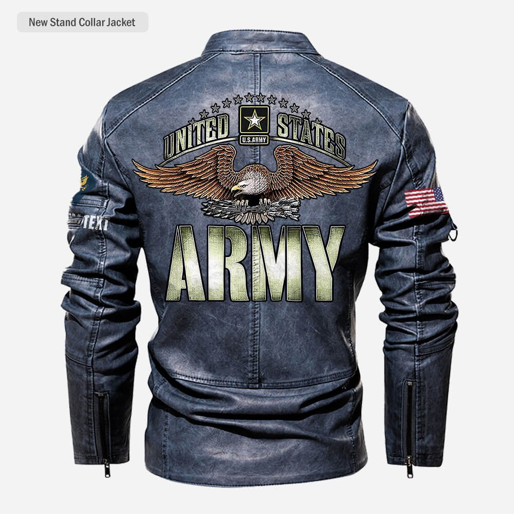 Premium Personalized US Army Veteran Leather Jacket, Gifts For Army Veteran, Gifts On Father's Day, Veterans Day.