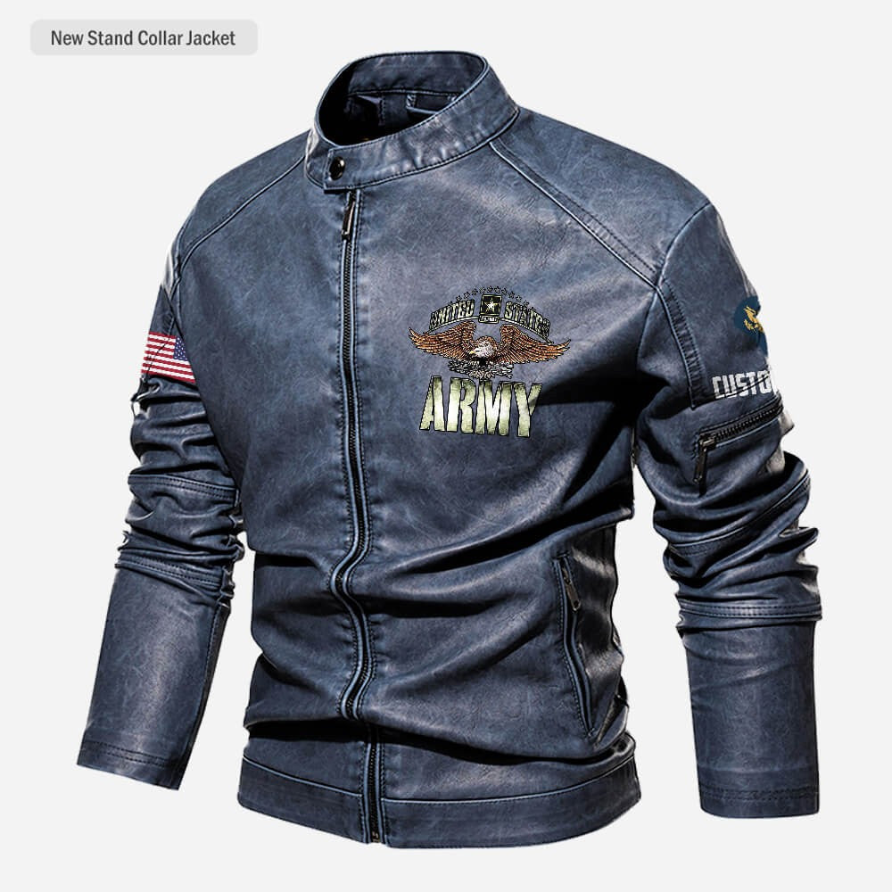 Premium Personalized US Army Veteran Leather Jacket, Gifts For Army Veteran, Gifts On Father's Day, Veterans Day.