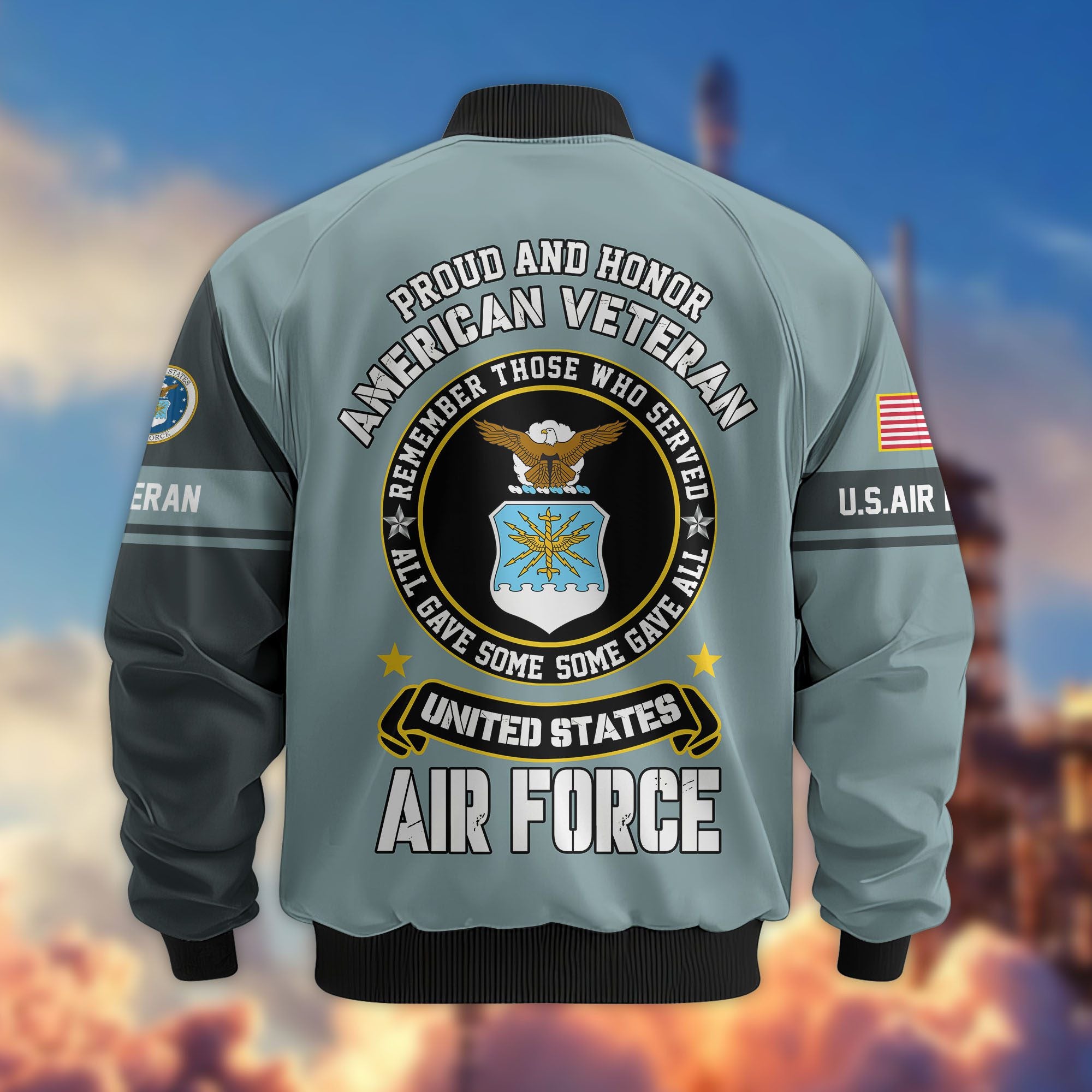 Premium Personalized US Veterans Bomber Jacket, Gifts For US Veterans, Gifts On Father's Day, Veterans Day.
