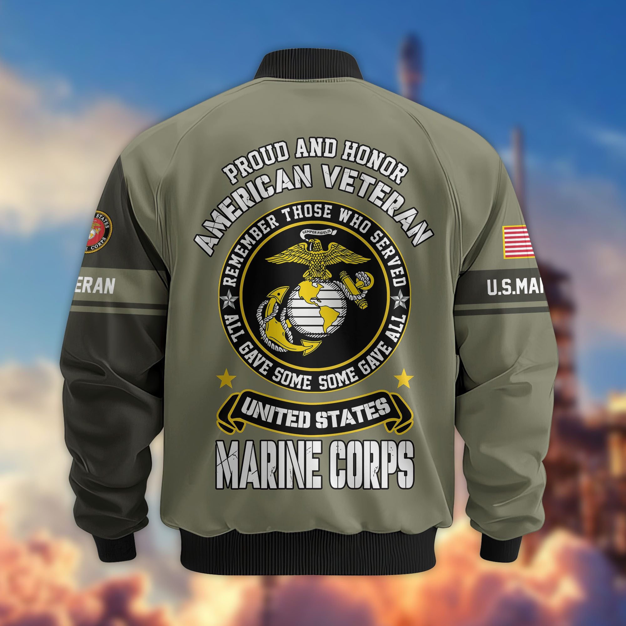 Premium Personalized US Veterans Bomber Jacket, Gifts For US Veterans, Gifts On Father's Day, Veterans Day.