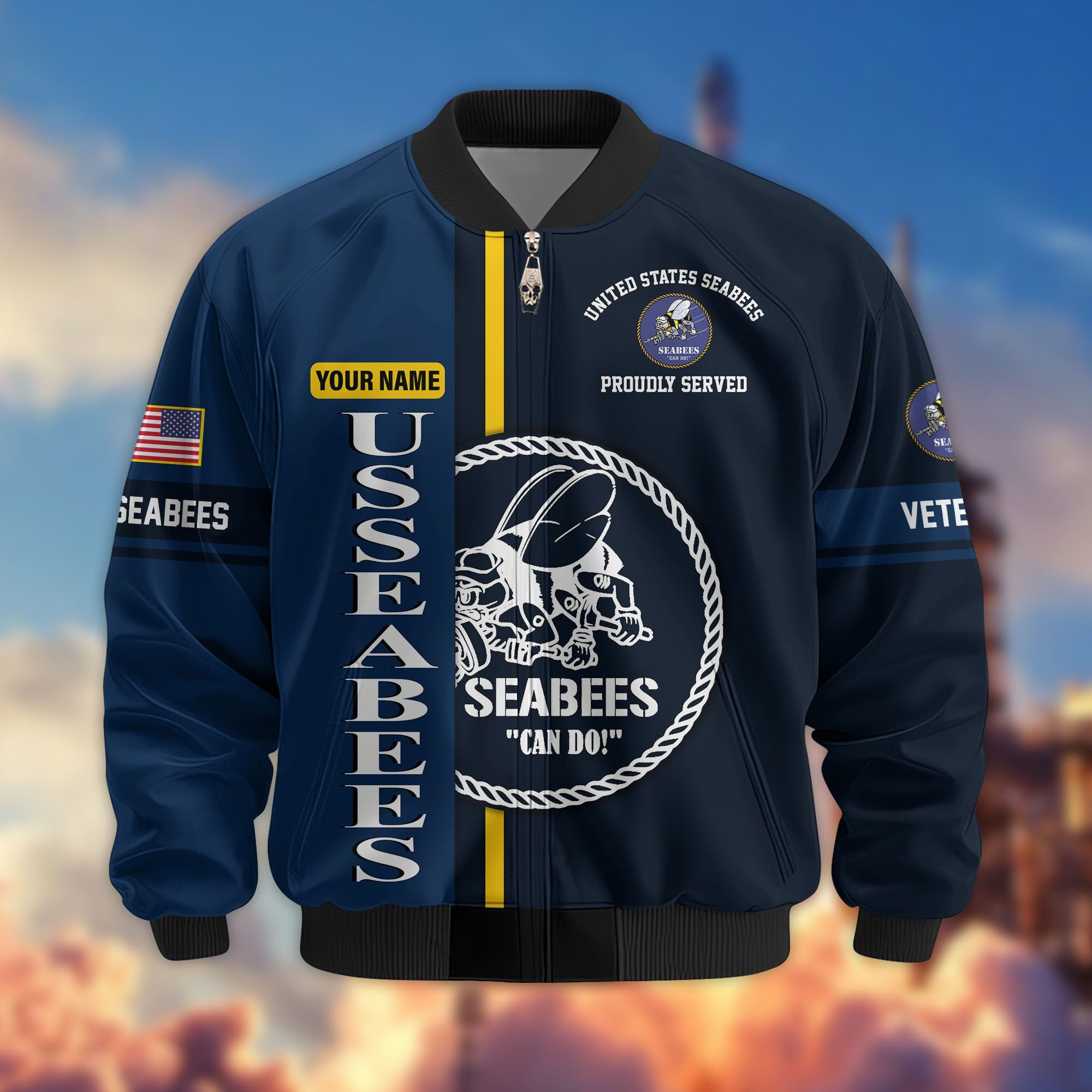 Premium Personalized US Veterans Bomber Jacket, Gifts For US Veterans, Gifts On Father's Day, Veterans Day.