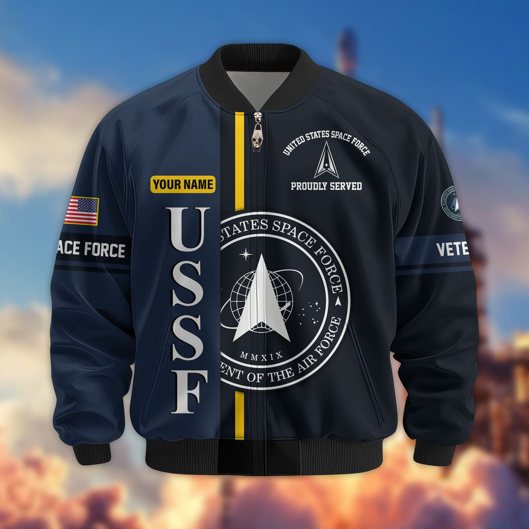 Premium Personalized US Veterans Bomber Jacket, Gifts For US Veterans, Gifts On Father's Day, Veterans Day.