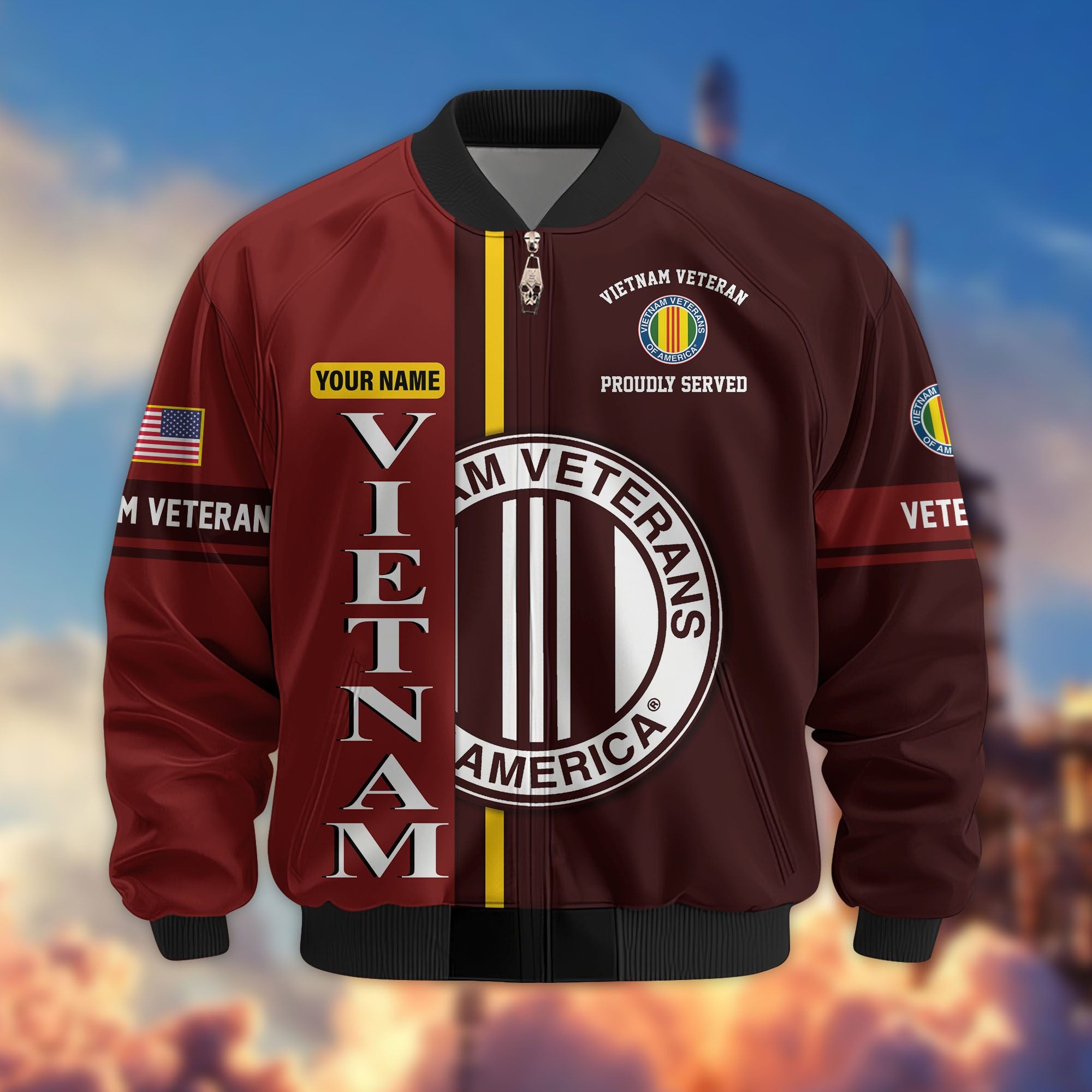 Premium Personalized US Veterans Bomber Jacket, Gifts For US Veterans, Gifts On Father's Day, Veterans Day.