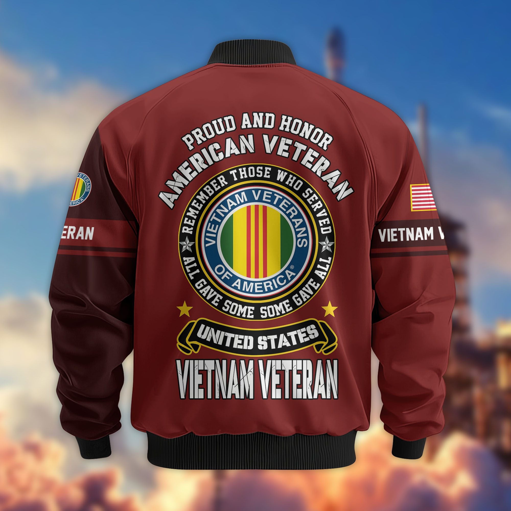 Premium Personalized US Veterans Bomber Jacket, Gifts For US Veterans, Gifts On Father's Day, Veterans Day.