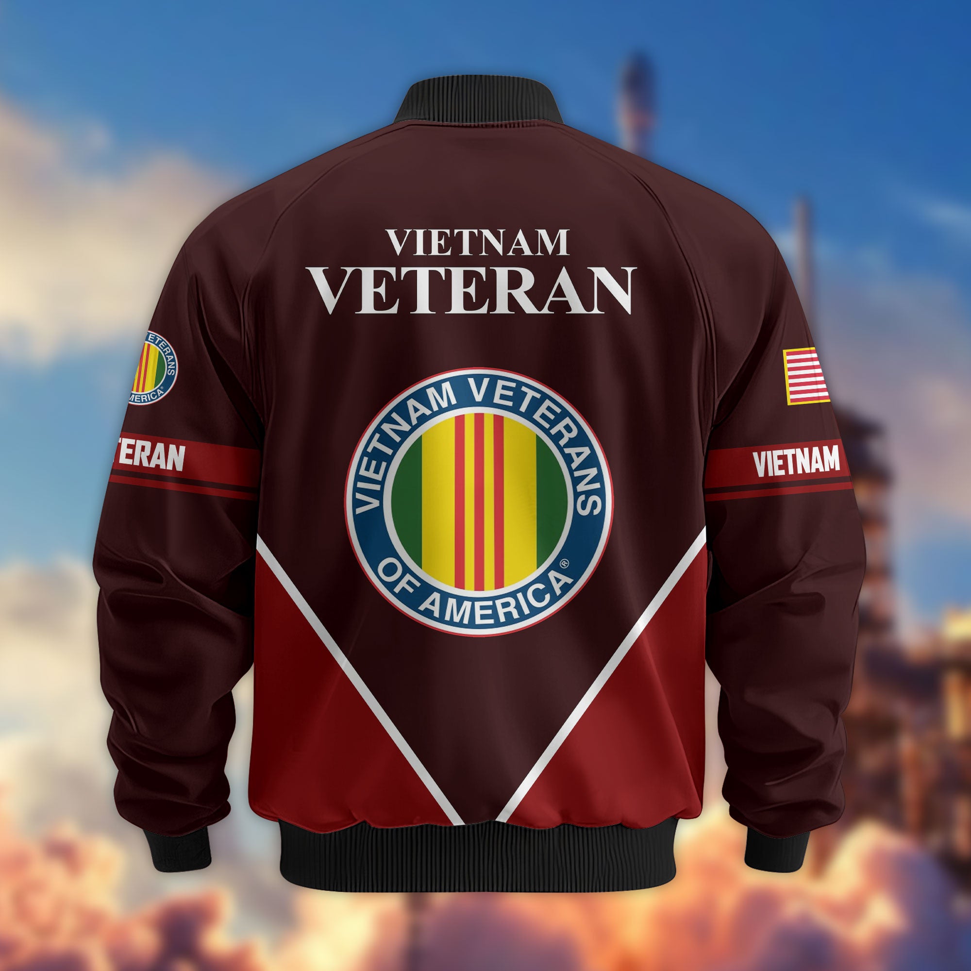 Premium US Veterans Bomber Jacket, Gifts For US Veterans, Gifts On Father's Day, Veterans Day.