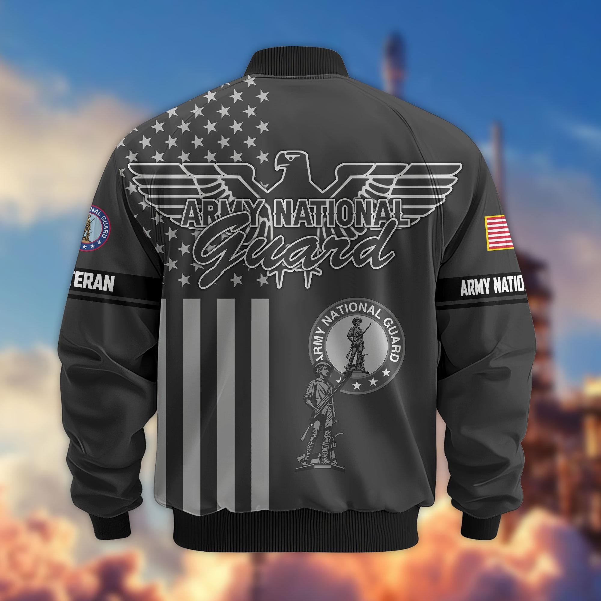Premium US Veterans Bomber Jacket, Gifts For US Veterans, Gifts On Father's Day, Veterans Day.