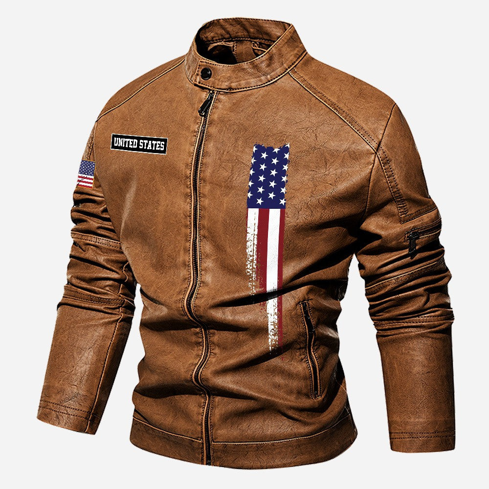 Premium Custom US Army Veteran Leather Jacket, Gifts For Army Veteran, Gifts On Father's Day, Veterans Day.