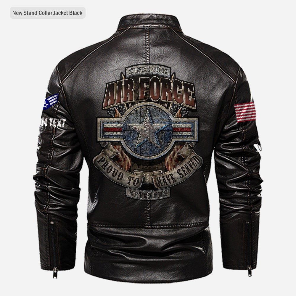 Premium Custom USAF Veteran Leather Jacket, Gifts For Air Force Veteran, Gifts On Father's Day, Veterans Day.
