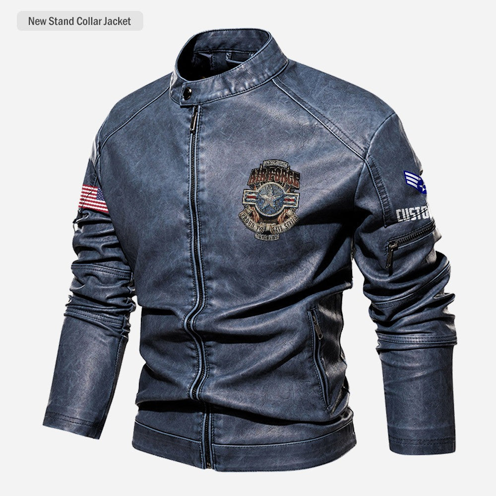 Premium Custom USAF Veteran Leather Jacket, Gifts For Air Force Veteran, Gifts On Father's Day, Veterans Day.