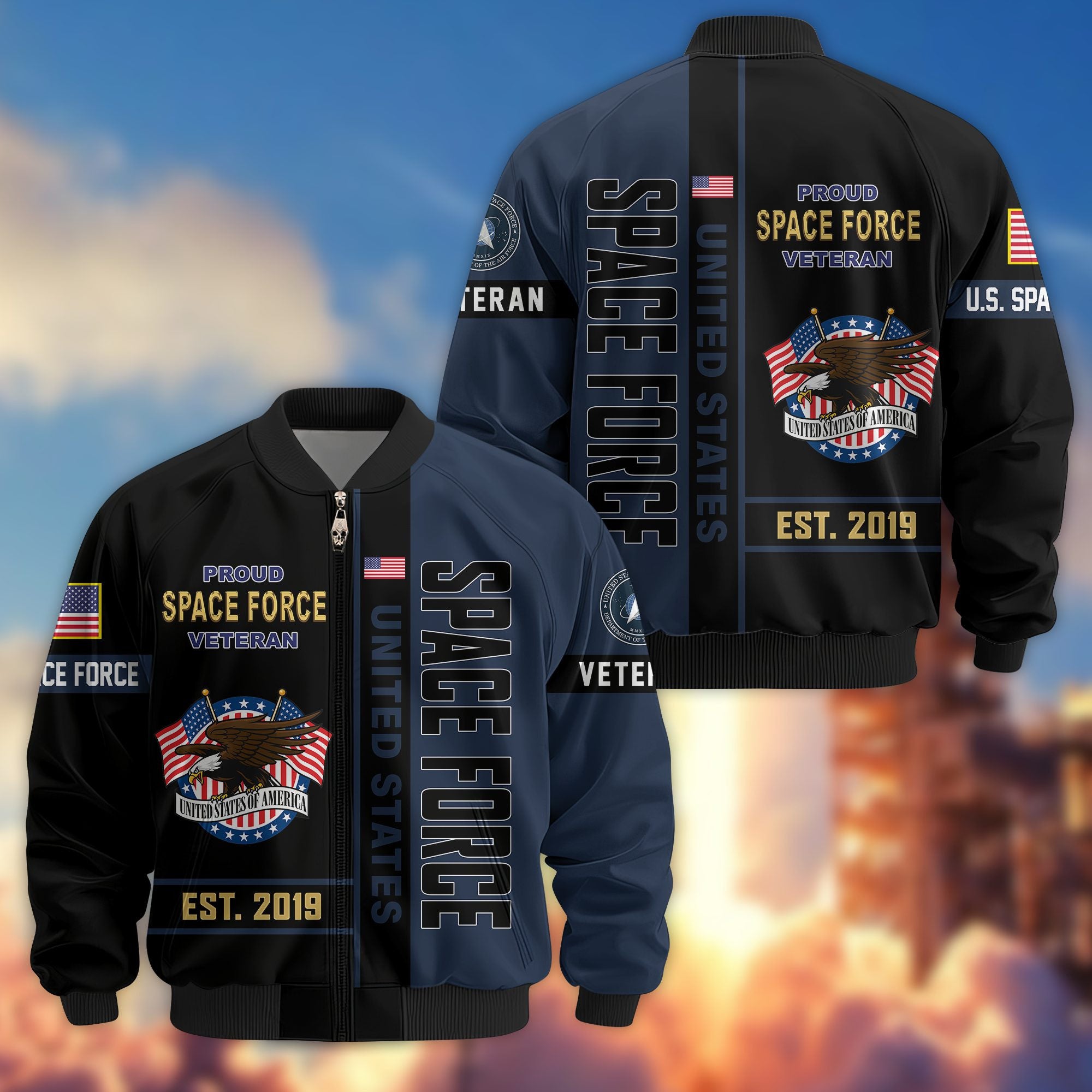 Premium US Veterans Bomber Jacket, Gifts For US Veterans, Gifts On Father's Day, Veterans Day.