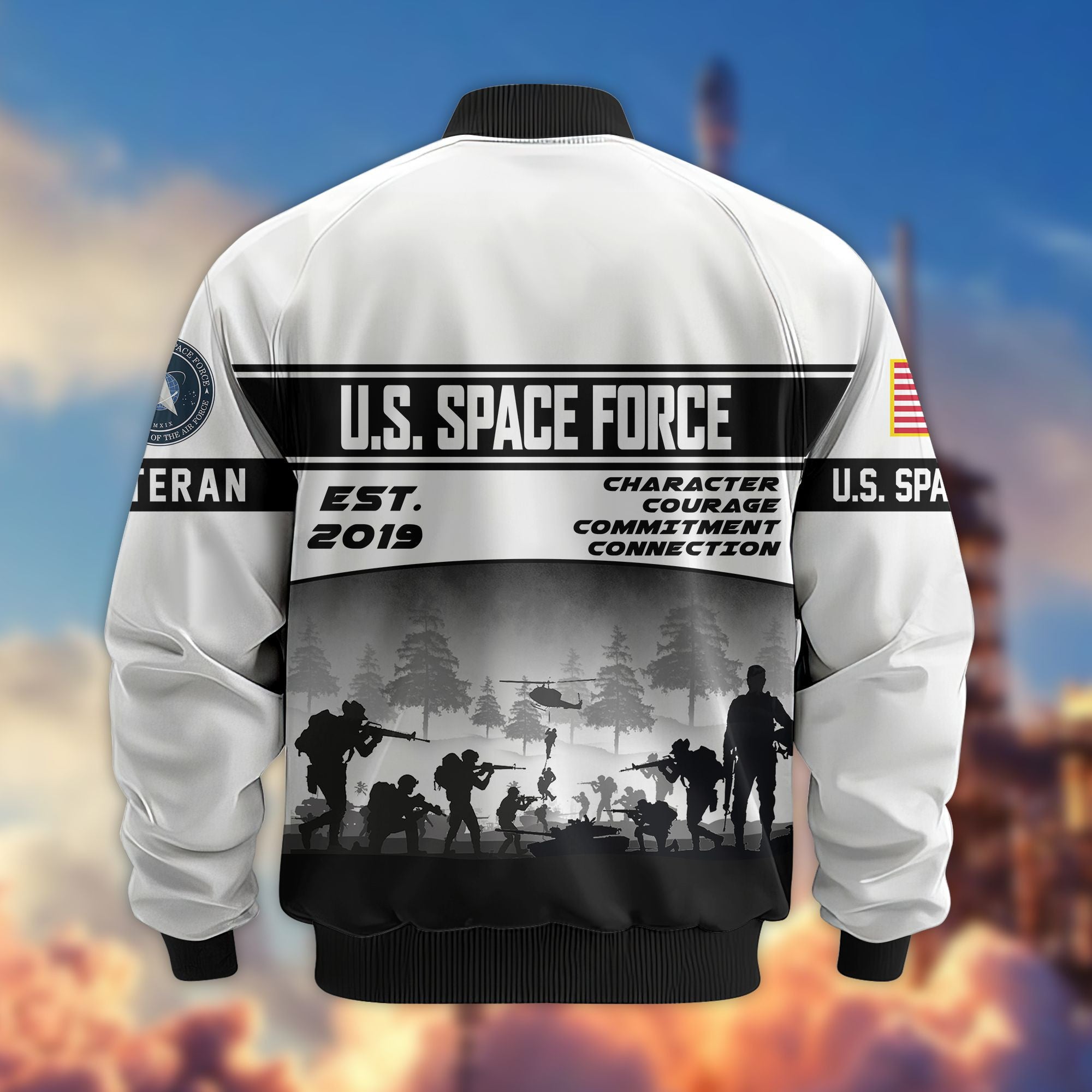 Premium US Veterans Bomber Jacket, Gifts For US Veterans, Gifts On Father's Day, Veterans Day.