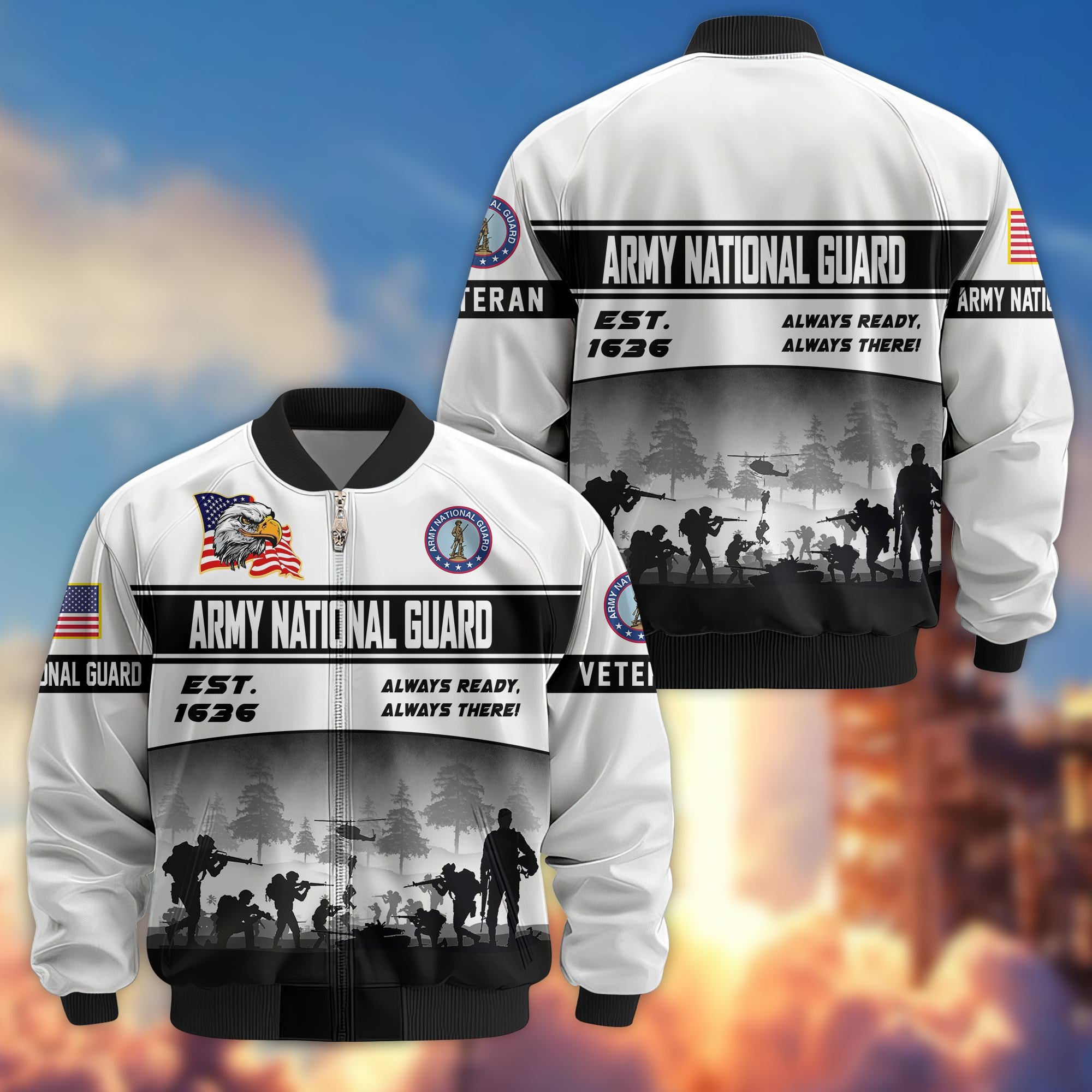 Premium US Veterans Bomber Jacket, Gifts For US Veterans, Gifts On Father's Day, Veterans Day.