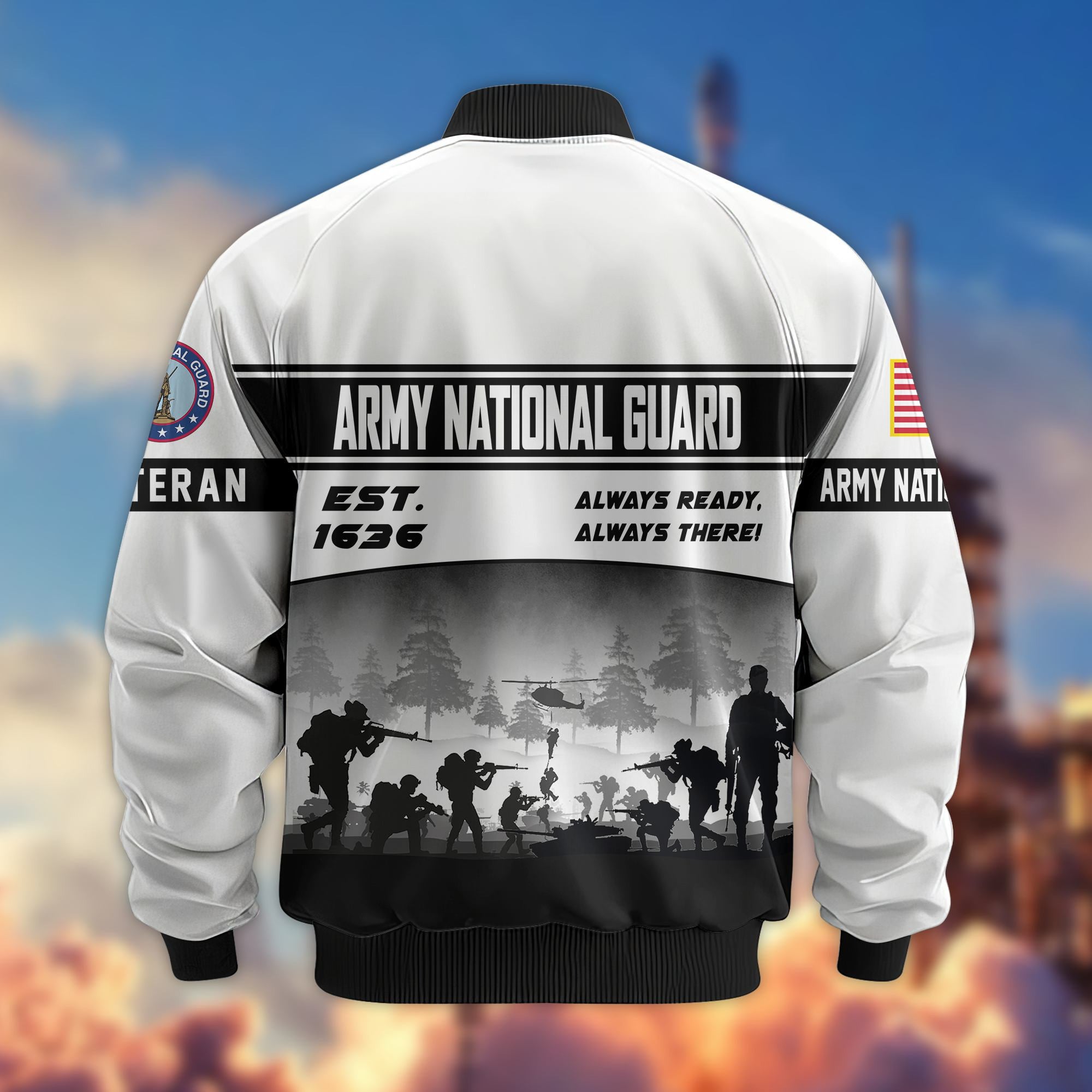 Premium US Veterans Bomber Jacket, Gifts For US Veterans, Gifts On Father's Day, Veterans Day.