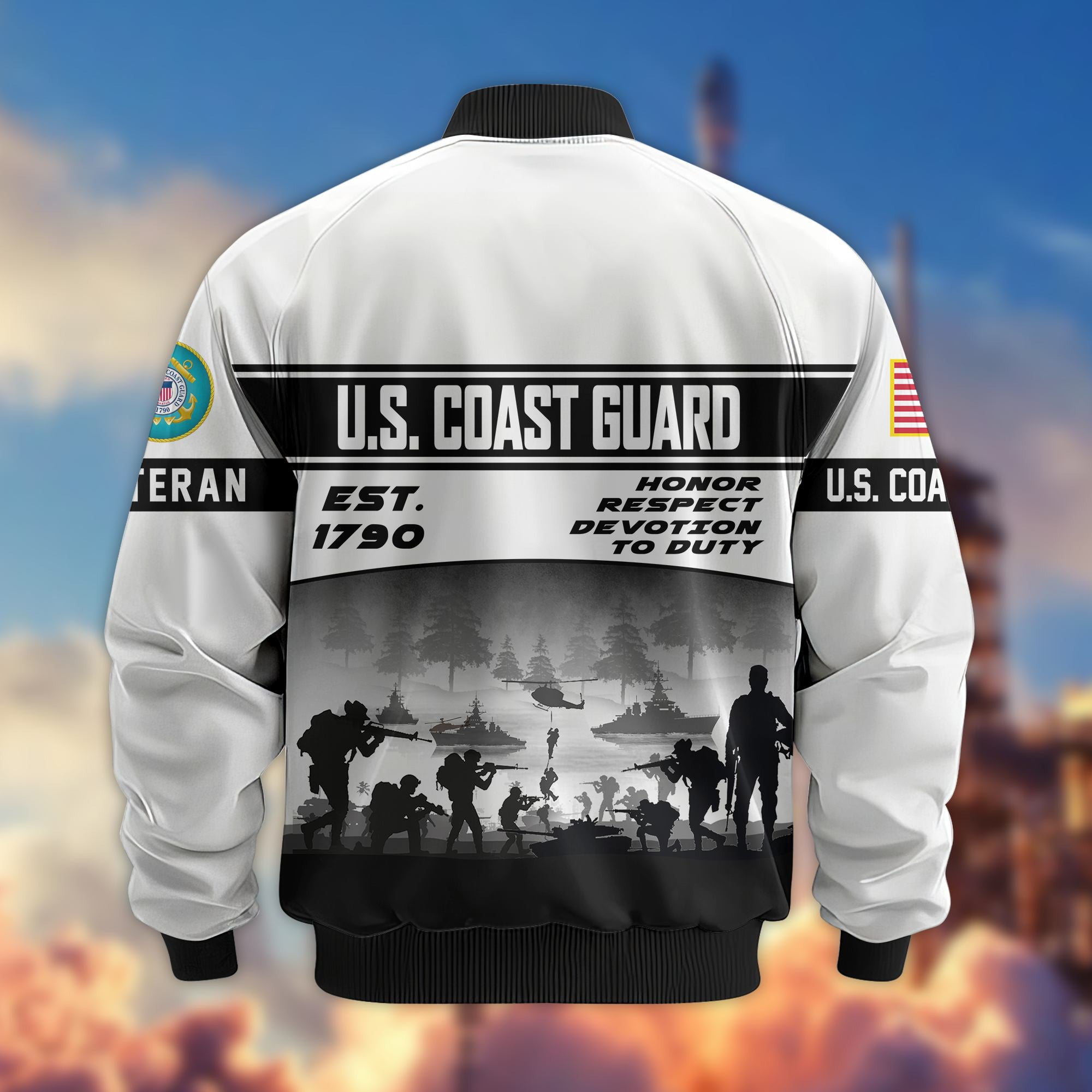 Premium US Veterans Bomber Jacket, Gifts For US Veterans, Gifts On Father's Day, Veterans Day.