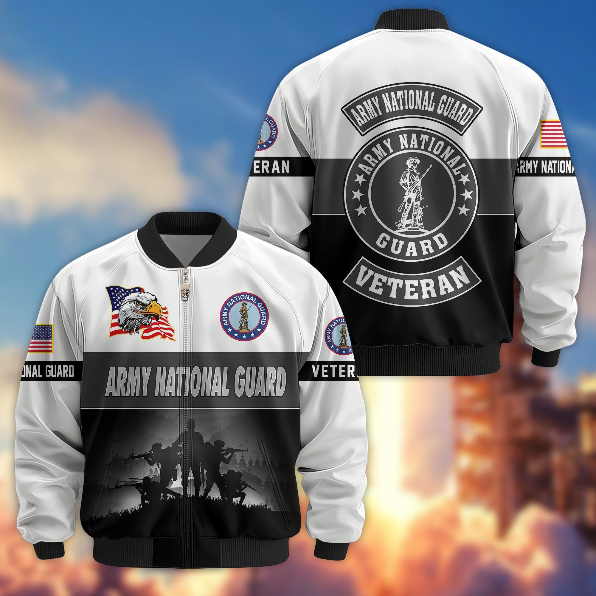 Premium US Veterans Bomber Jacket, Gifts For US Veterans, Gifts On Father's Day, Veterans Day.