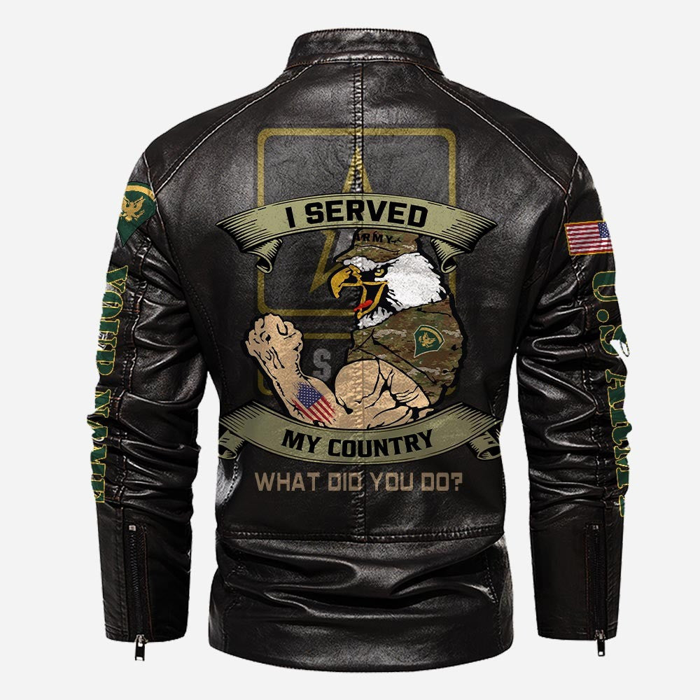 Premium Custom US Army Veteran Leather Jacket, Gifts For Army Veteran, Gifts On Father's Day, Veterans Day.
