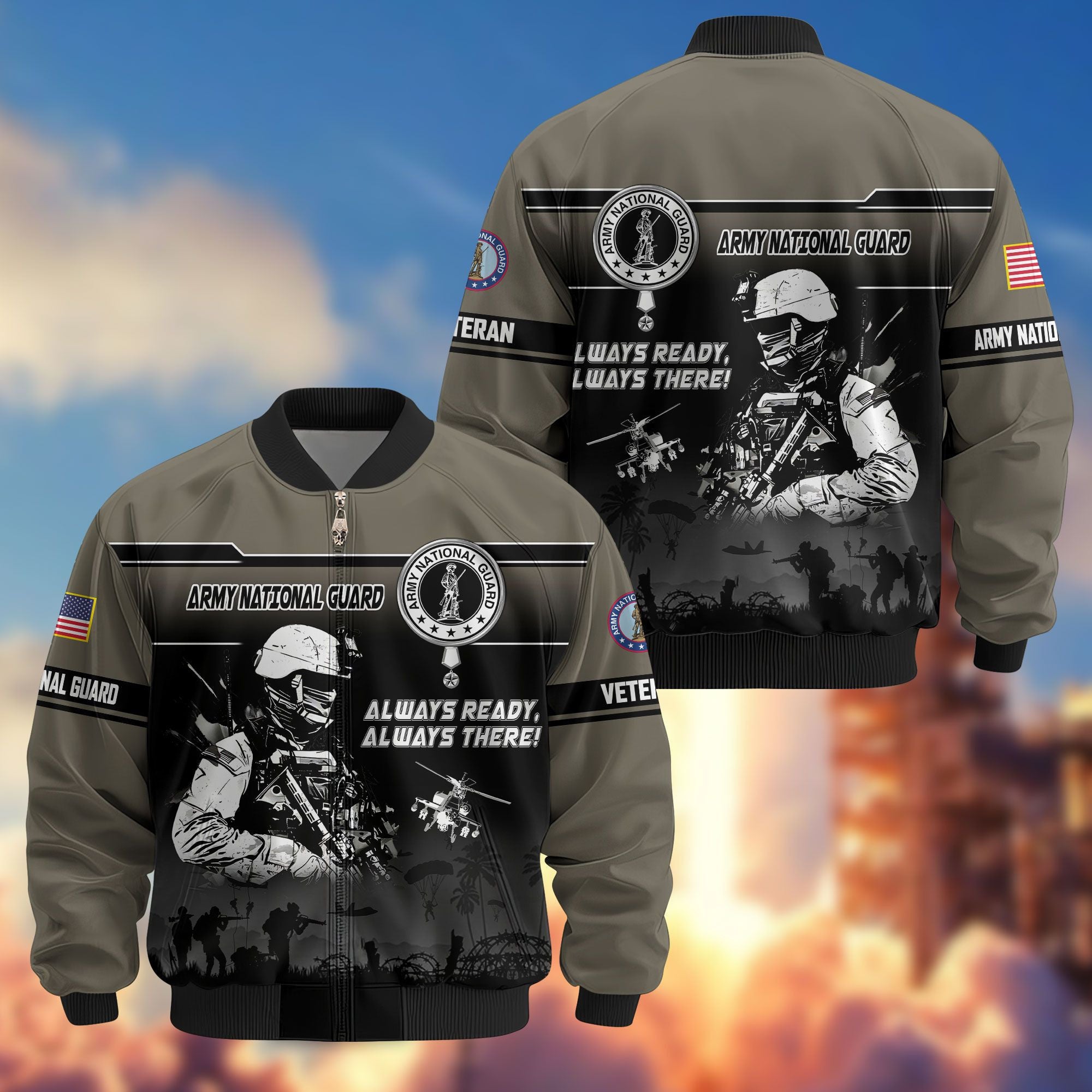 Premium US Veterans Bomber Jacket, Gifts For US Veterans, Gifts On Father's Day, Veterans Day.