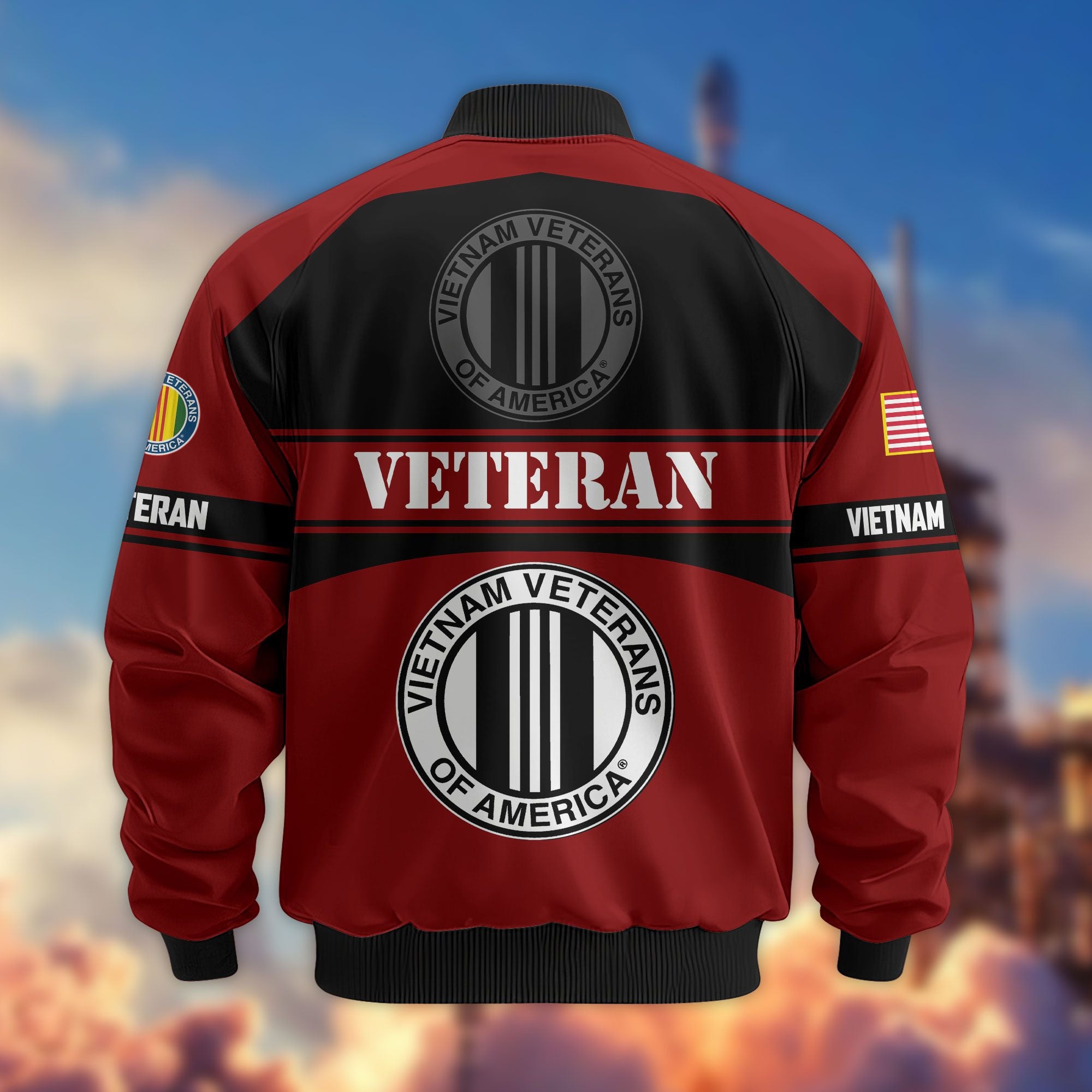 Premium US Veterans Bomber Jacket, Gifts For US Veterans, Gifts On Father's Day, Veterans Day.