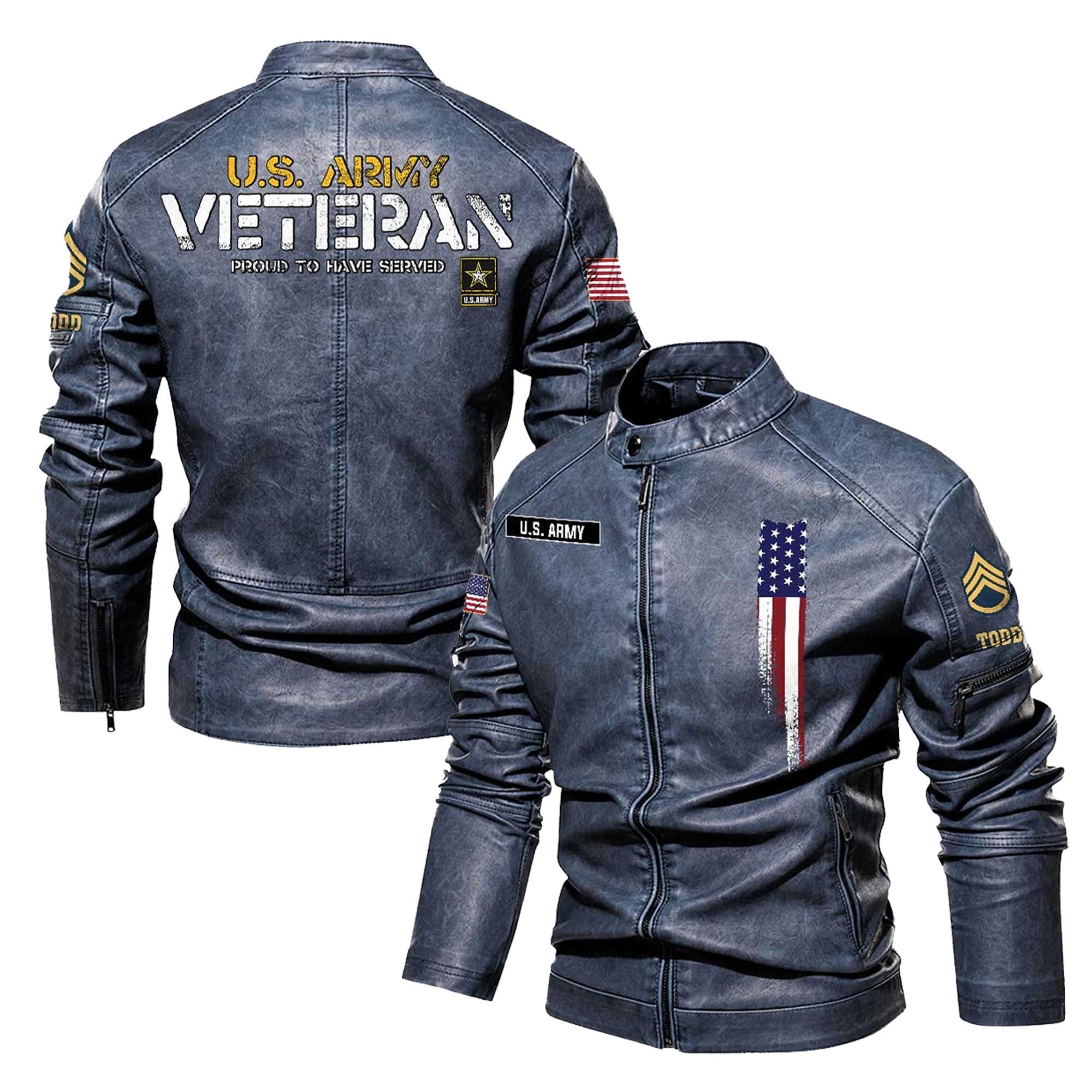 Premium Custom US Army Leather Jacket, Gifts For Army Veteran, Gifts On Father's Day, Veterans Day.