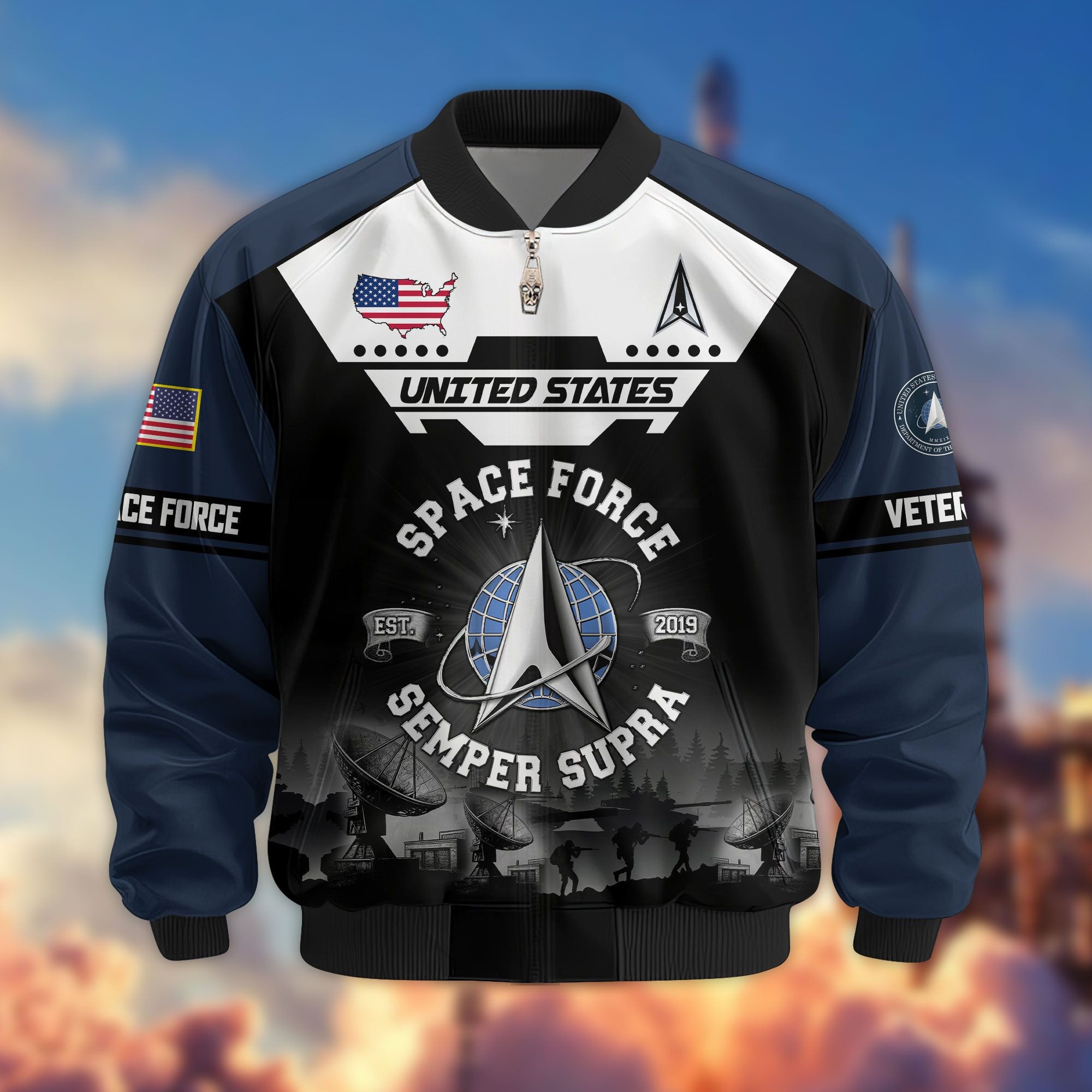 Premium US Veterans Bomber Jacket, Gifts For US Veterans, Gifts On Father's Day, Veterans Day.