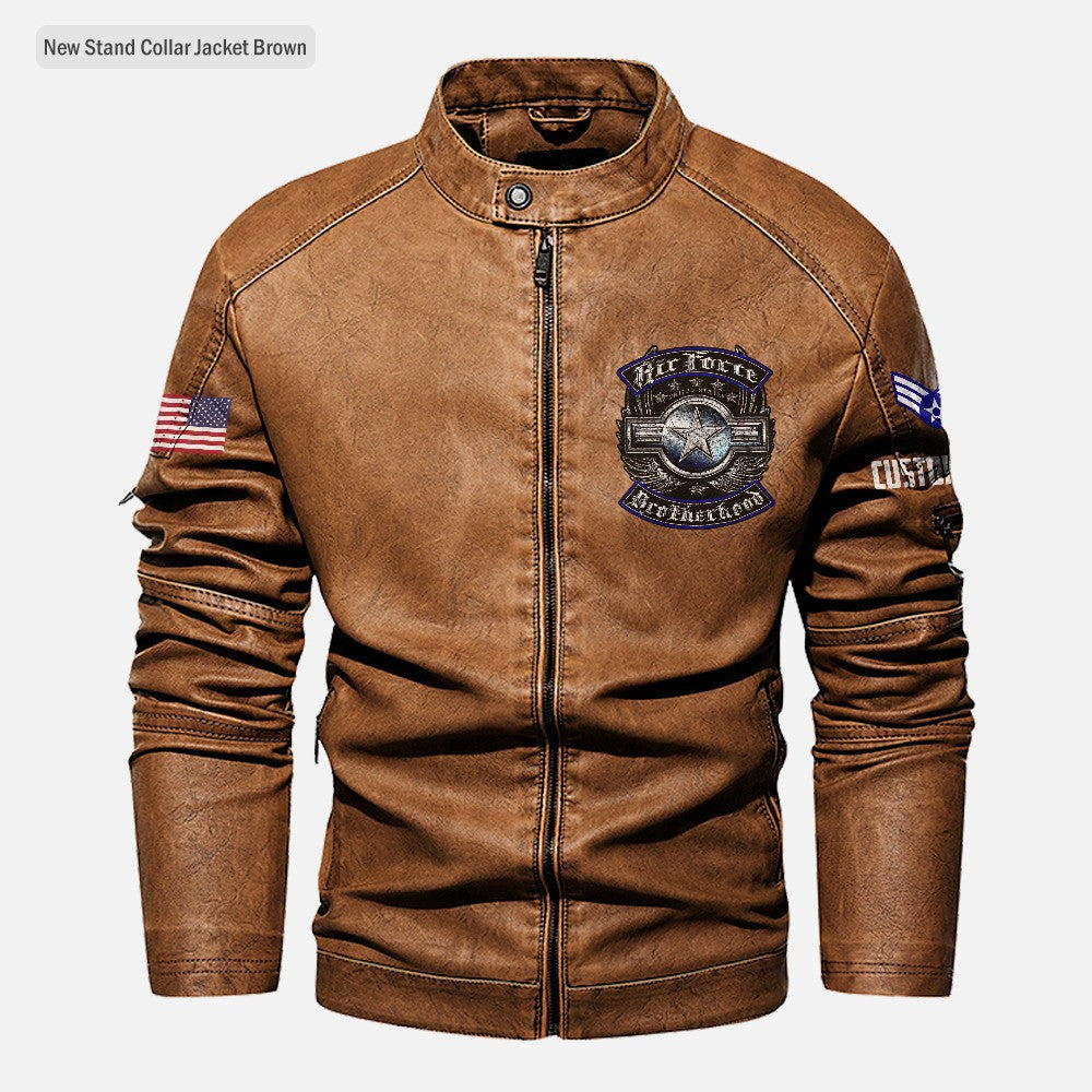 Premium Custom USAF Leather Jacket, Gifts For Air Force Veteran, Gifts On Father's Day, Veterans Day.