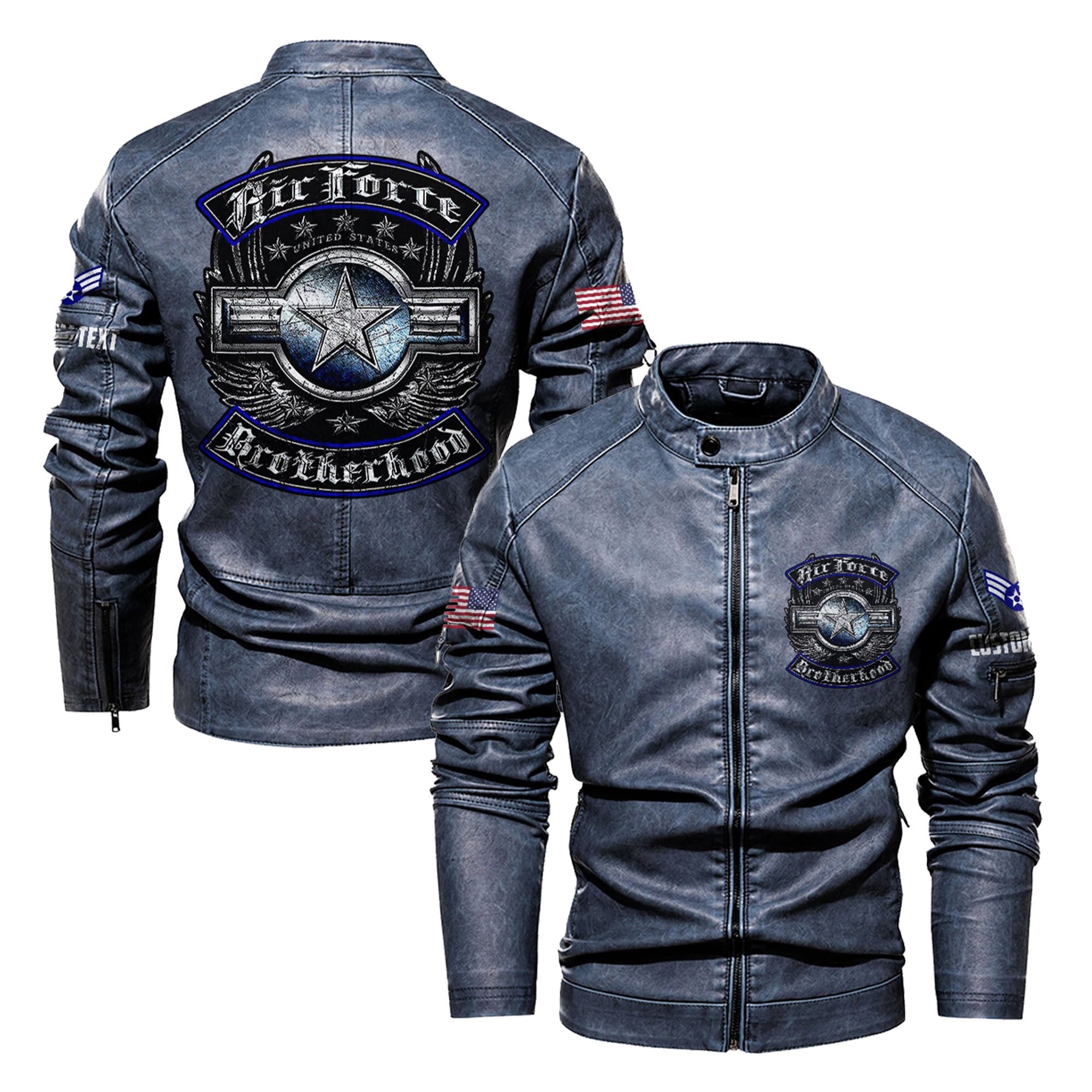 Premium Custom USAF Leather Jacket, Gifts For Air Force Veteran, Gifts On Father's Day, Veterans Day.